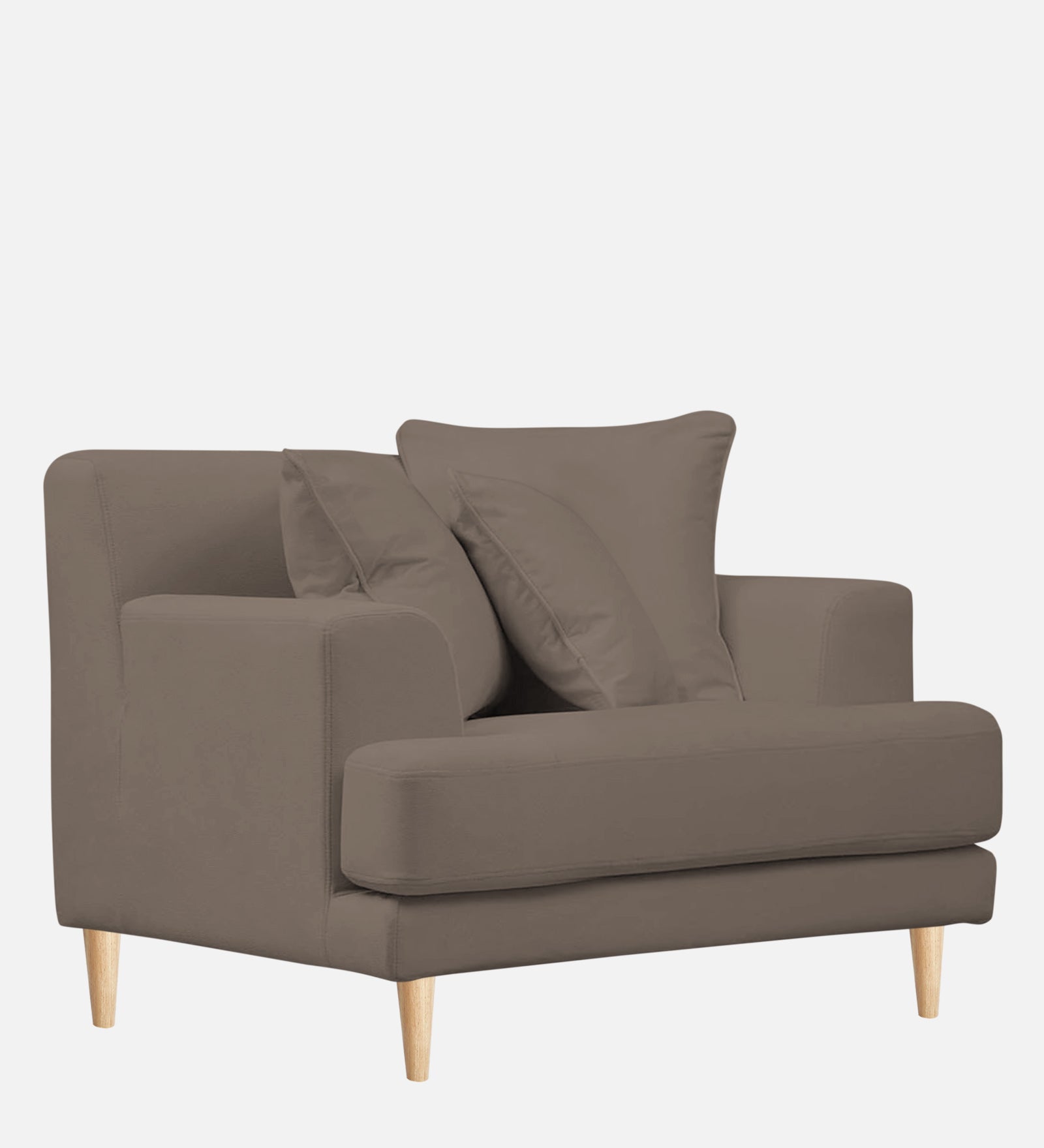 Woody Fabric 1 Seater Sofa In Rock Beige Colour - Febonic Living