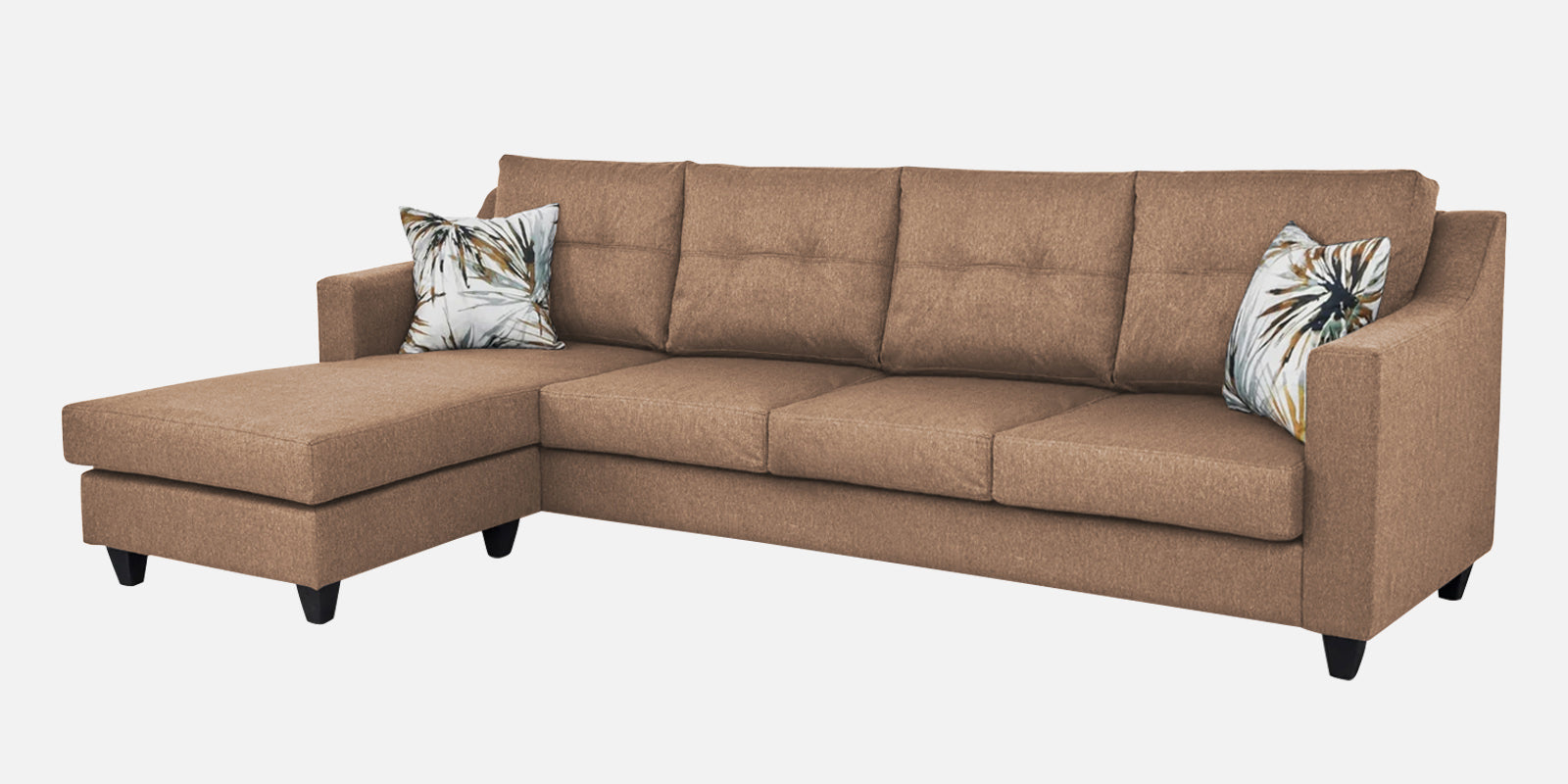 Welly Fabric RHS Sectional Sofa (3+Lounger) In Cosmic Beige Colour - Febonic Living