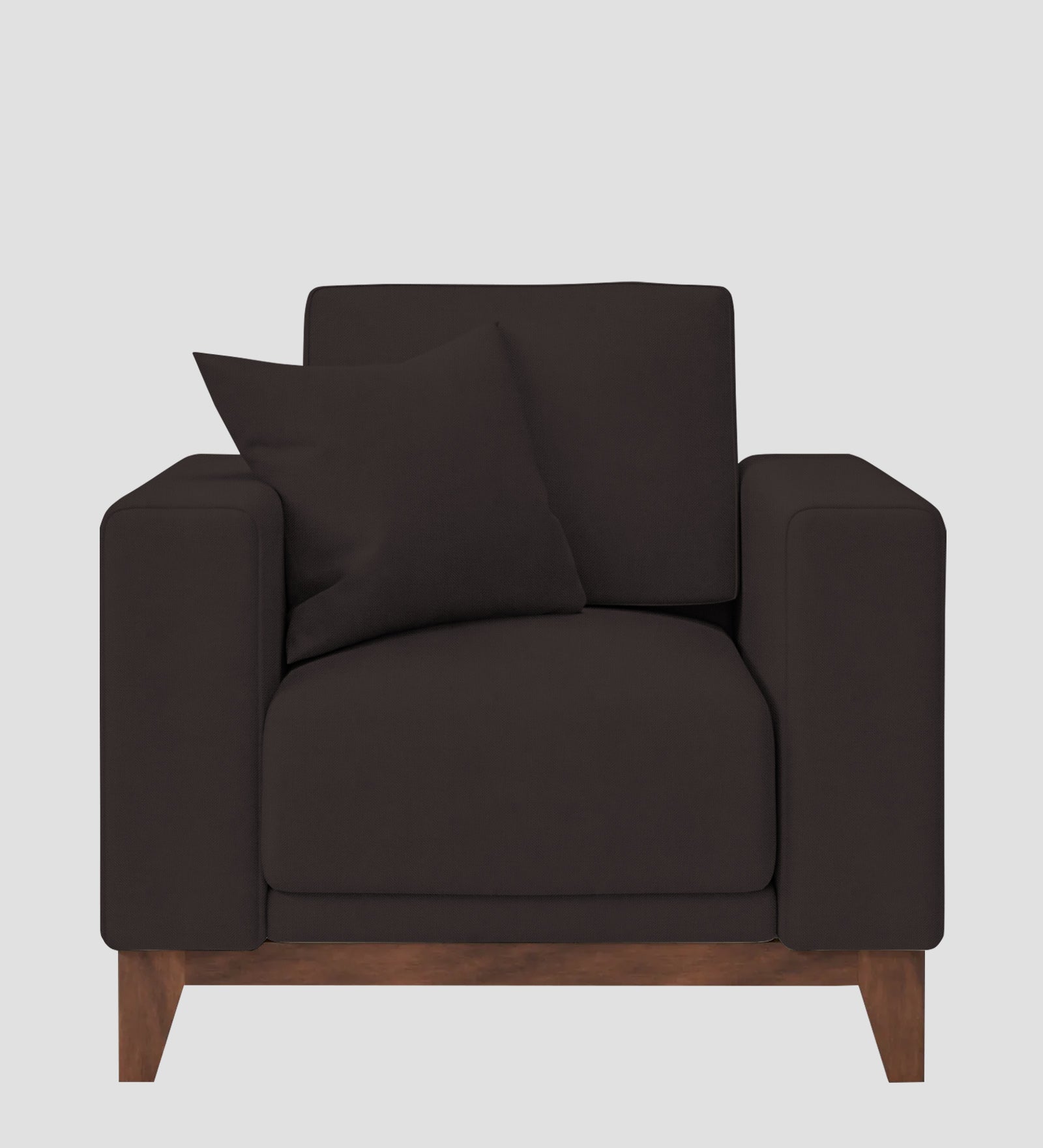 Luca Fabric 1 Seater Sofa In Pebble Brown Colour - Febonic Living
