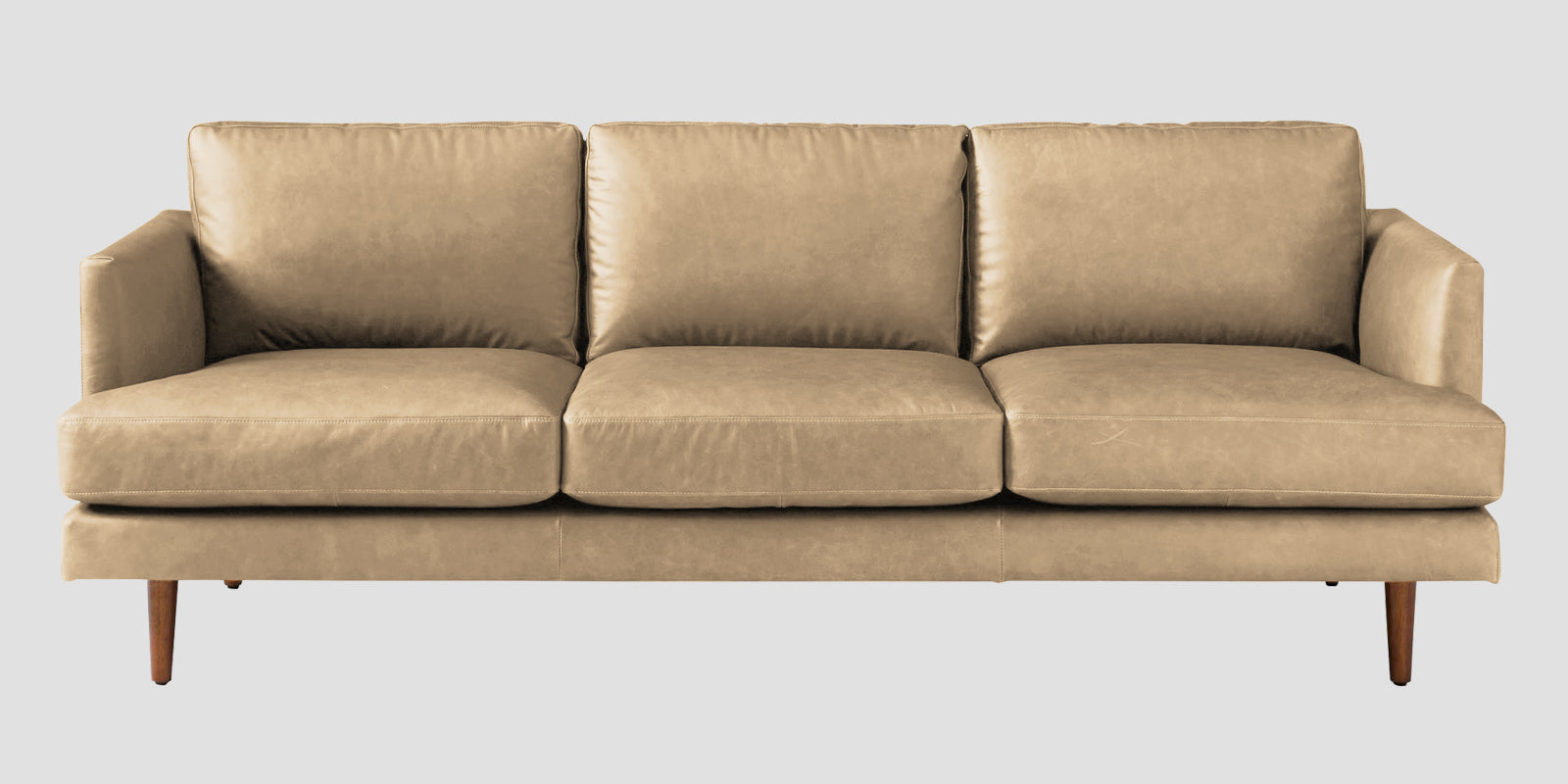 Sterio Leatherette 3 Seater Sofa In Corn Beige Colour - Febonic Living