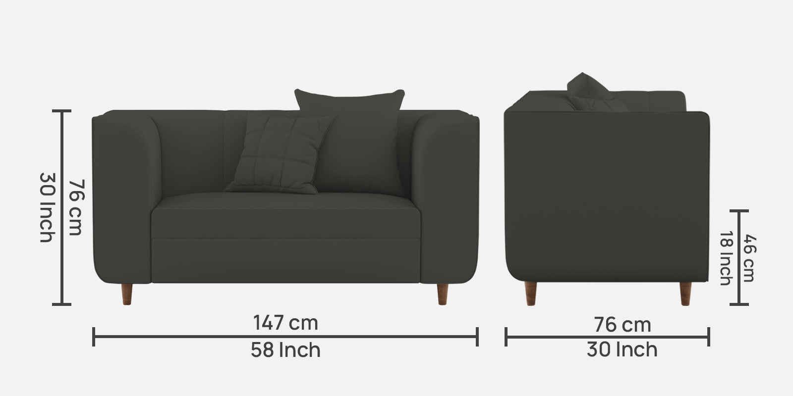 Sumo Velvet 2 Seater Sofa In Hory Grey Colour - Febonic Living