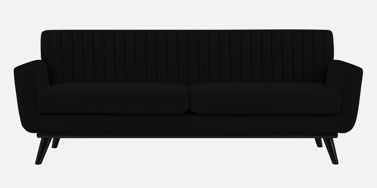 Tucker Velvet 3 Seater Sofa In Adam Black Colour - Febonic Living