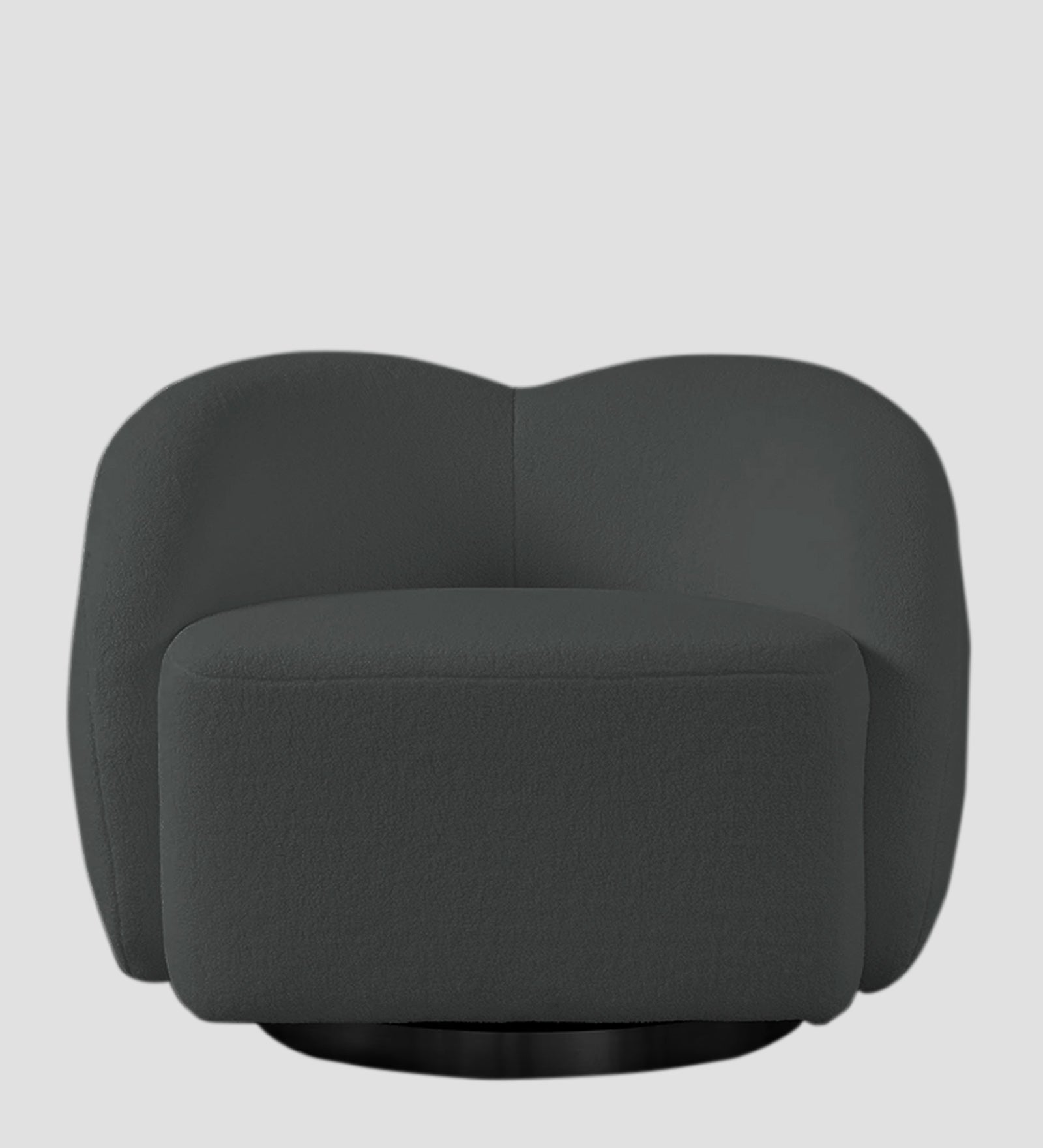 Miles Boucle Fabric Swivel Chair in Shadow Grey Colour