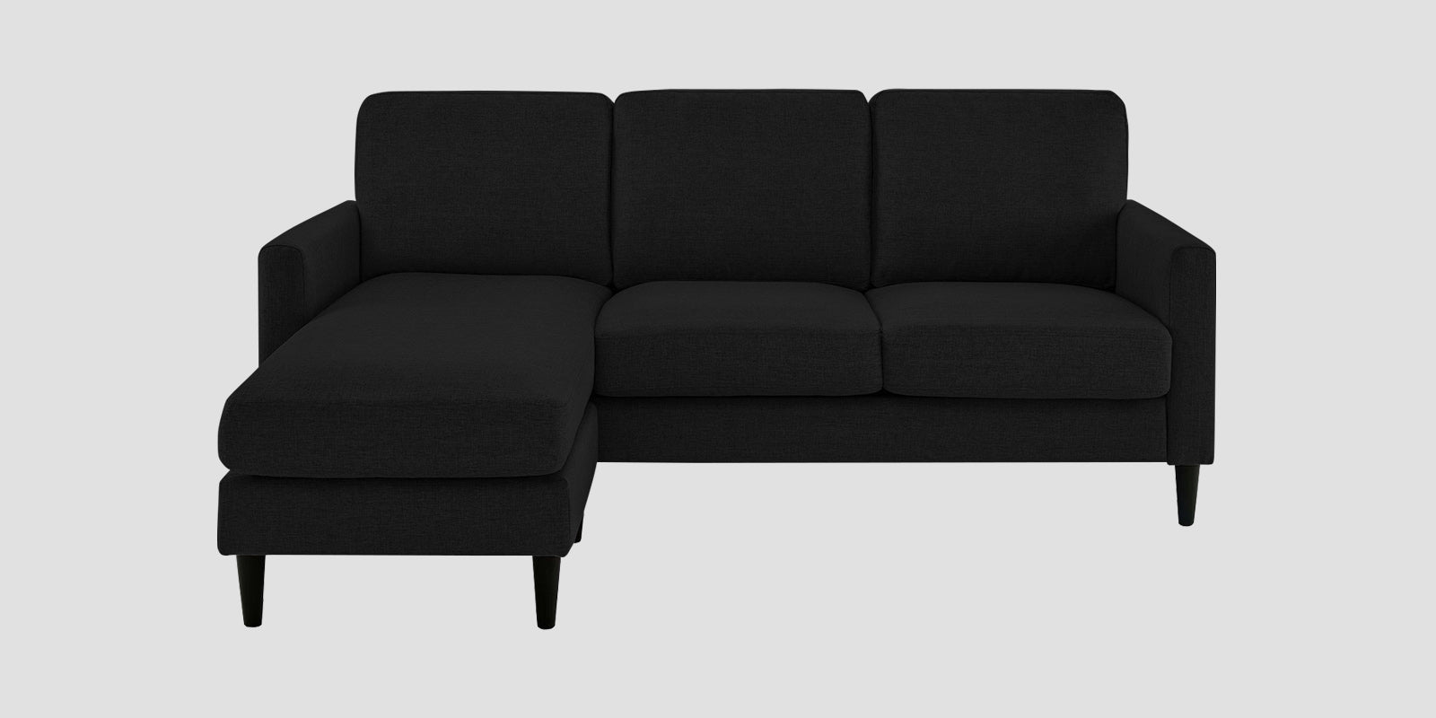 Romie Fabric RHS Sectional Sofa (2+Lounger) In Zed Black Colour - Febonic Living