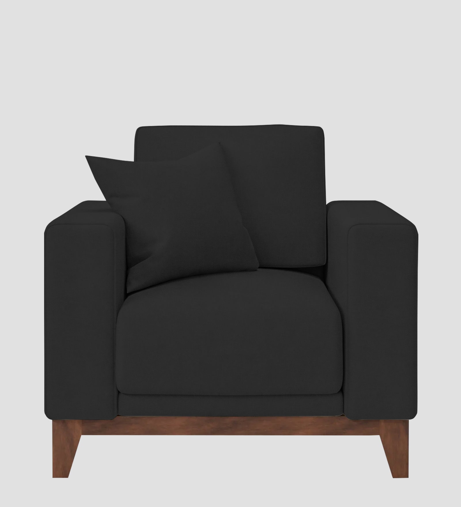 Luca Fabric 1 Seater Sofa In Bitter Black Colour - Febonic Living