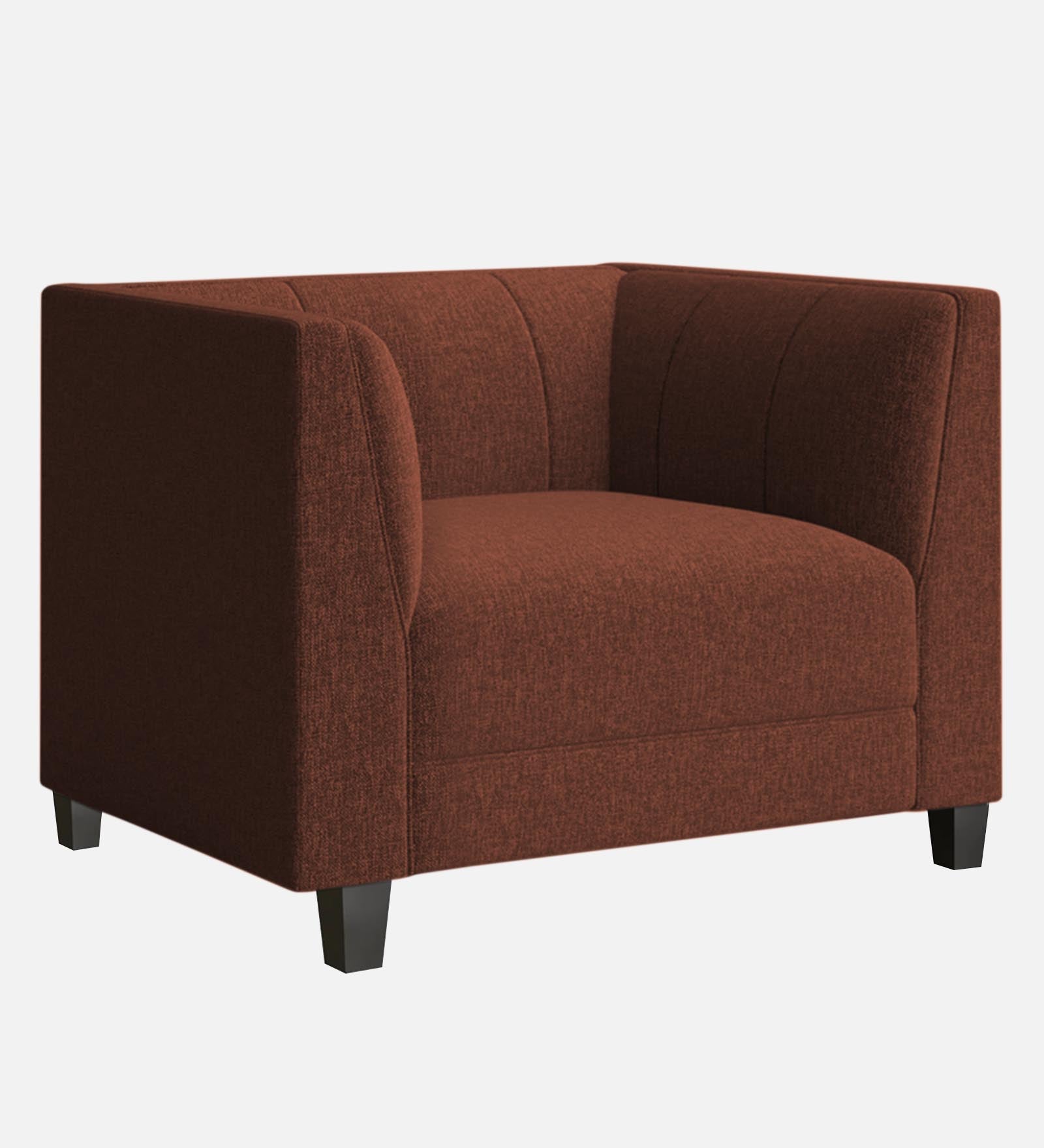 Chastin Fabric 1 Seater Sofa In Coffee Brown Colour - Febonic Living