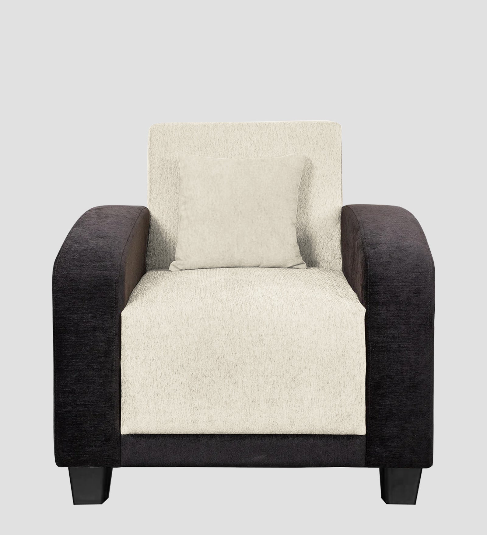 Alex Fabric 1 Seater Sofa In Ivory Cream Colour - Febonic Living