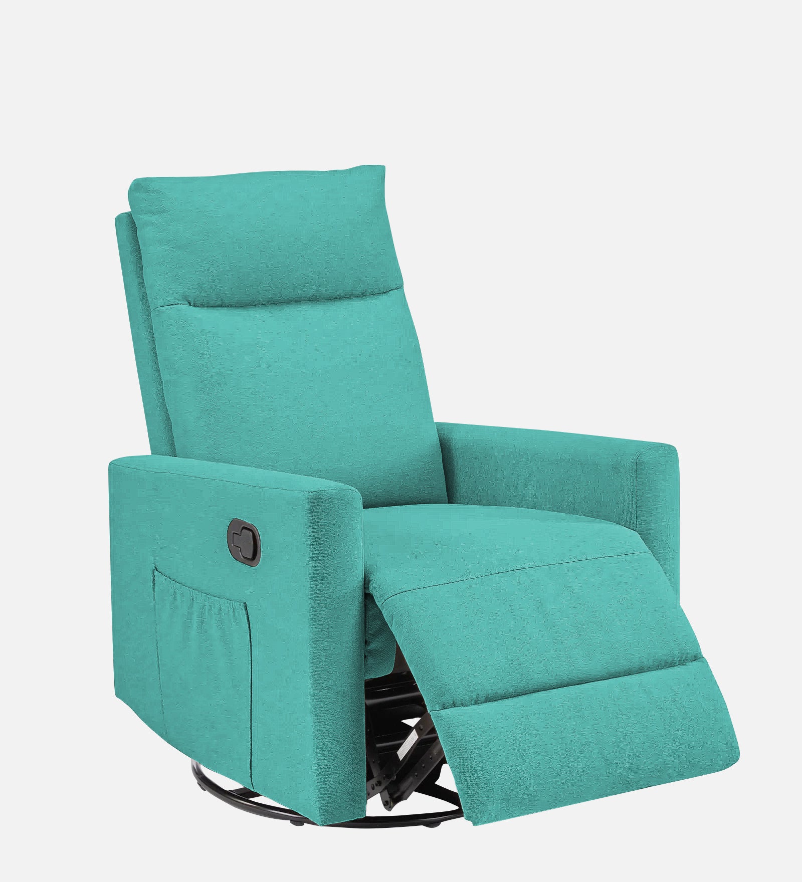 Zura Fabric 1 Seater Rotating Motorized Recliner In Aqua Blue Colour - Febonic Living