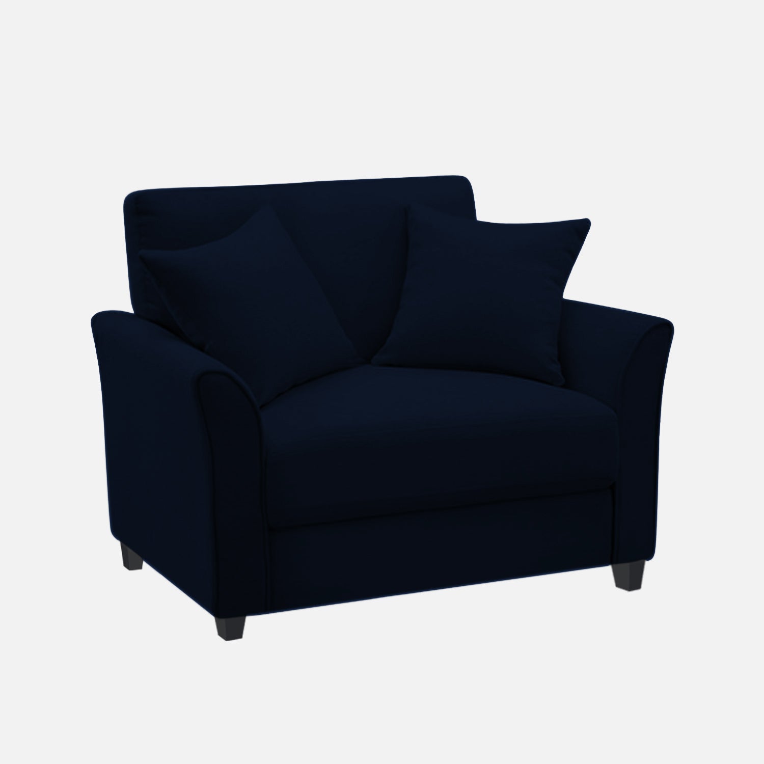 Daroo Velvet 1 Seater Sofa In Dark Blue Colour - Febonic Living