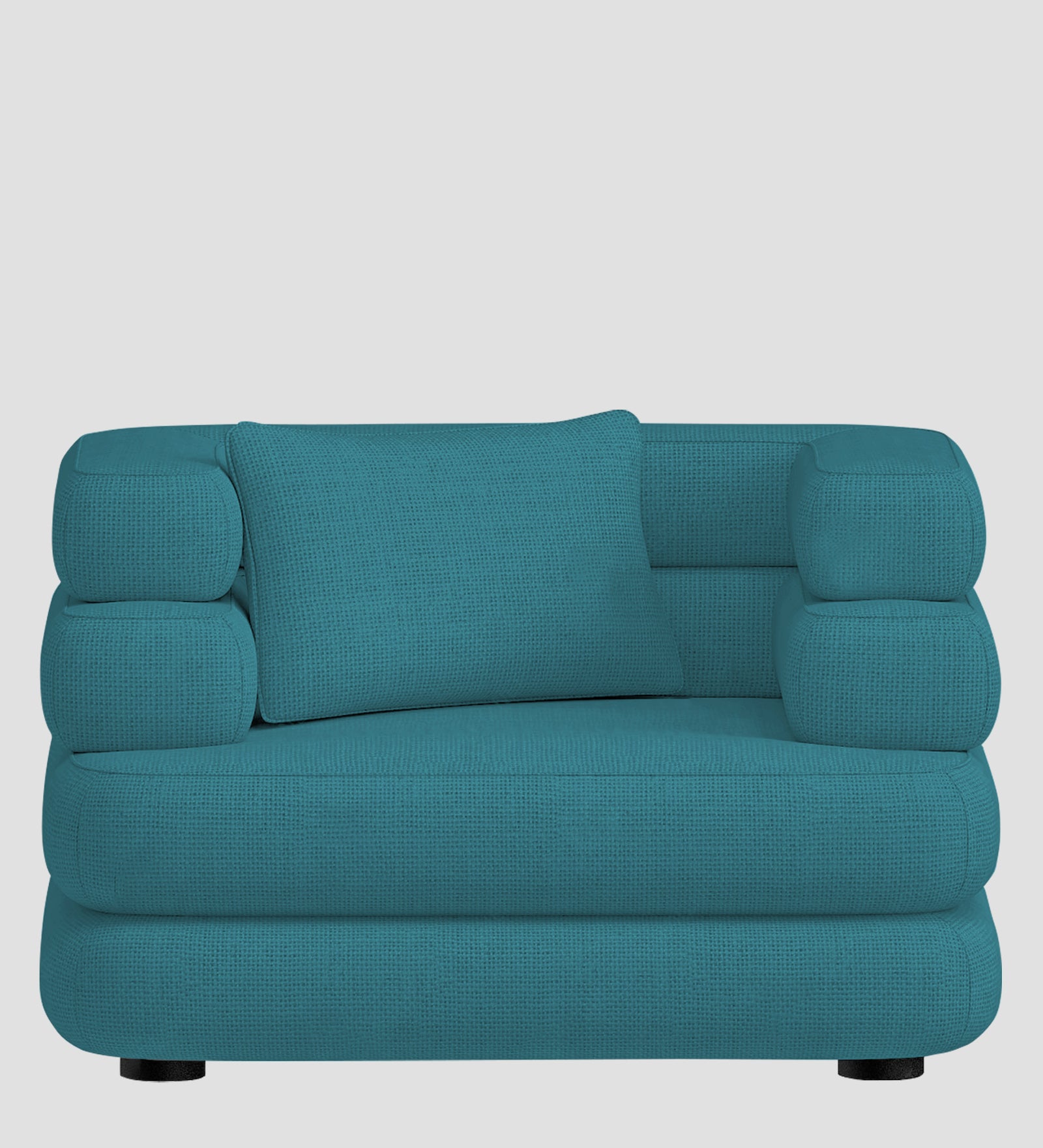 Wener Fabric 1 Seater Sofa In Water Blue Colour - Febonic Living