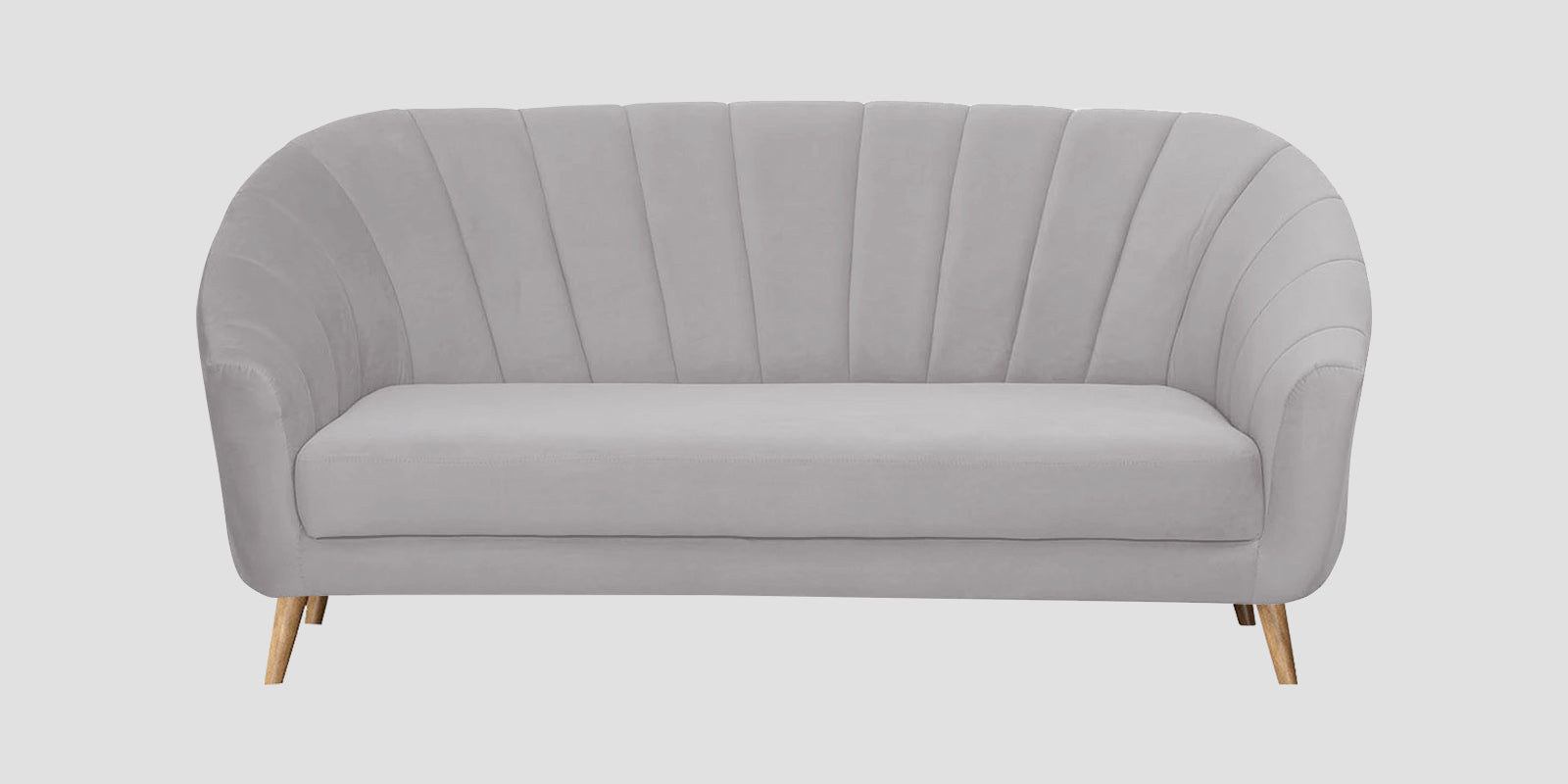 Kaylee Velvet 3 Seater Sofa In Concrete grey Colour - Febonic Living