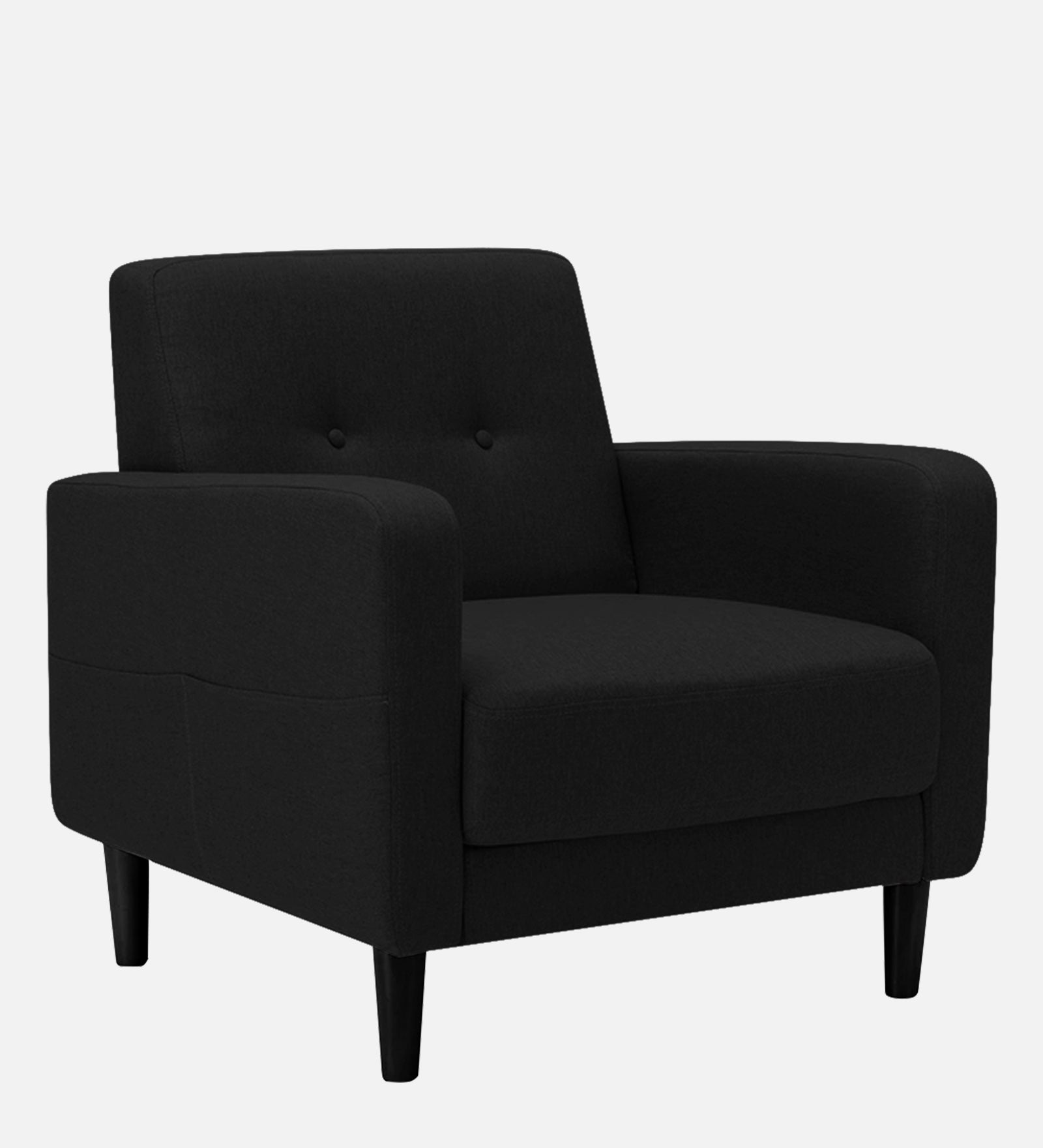 Marq Fabric 1 Seater Sofa In  Zed Black Colour - Febonic Living