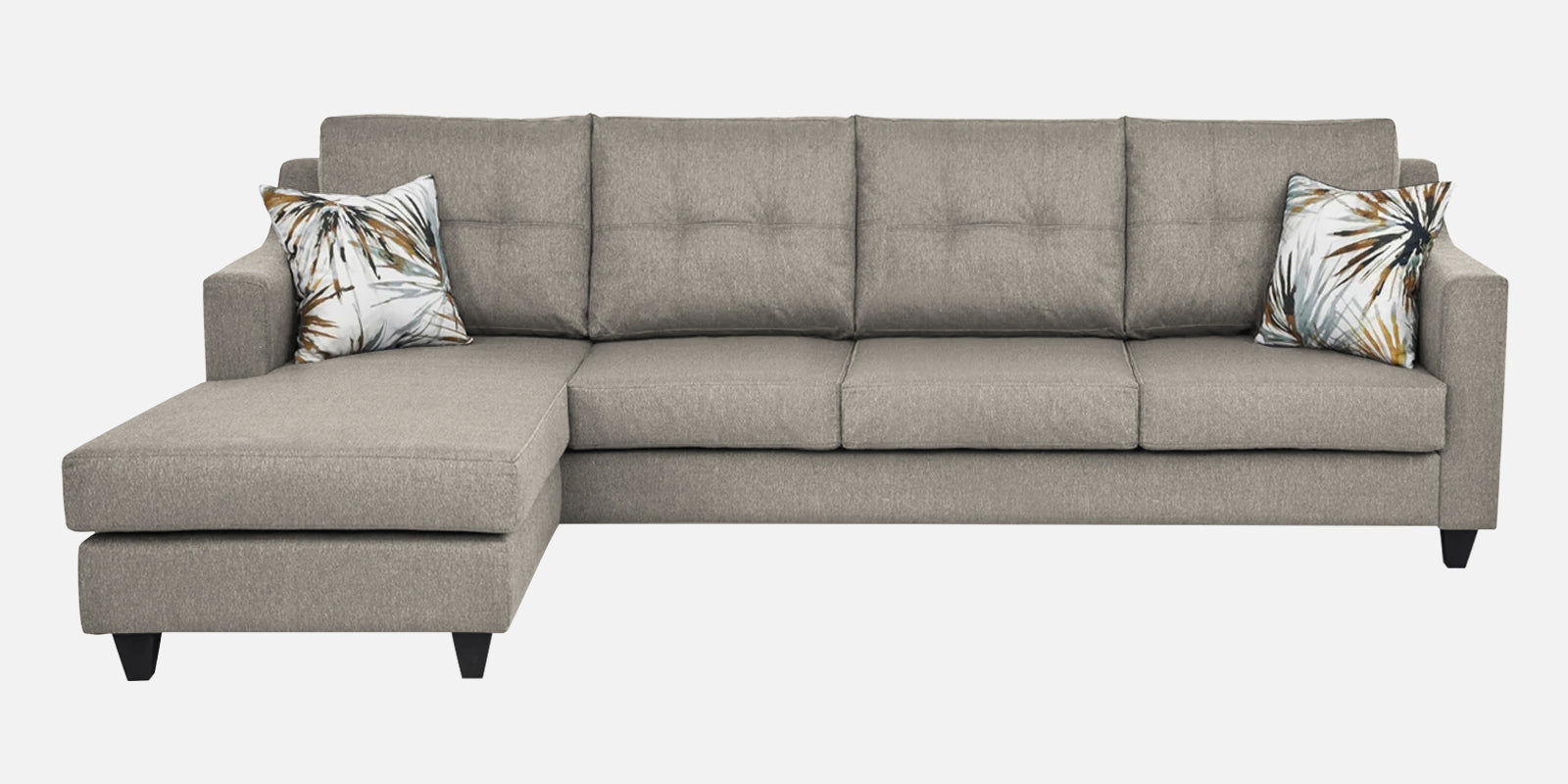 Welly Fabric RHS Sectional Sofa (3+Lounger) In Ash Grey Colour - Febonic Living