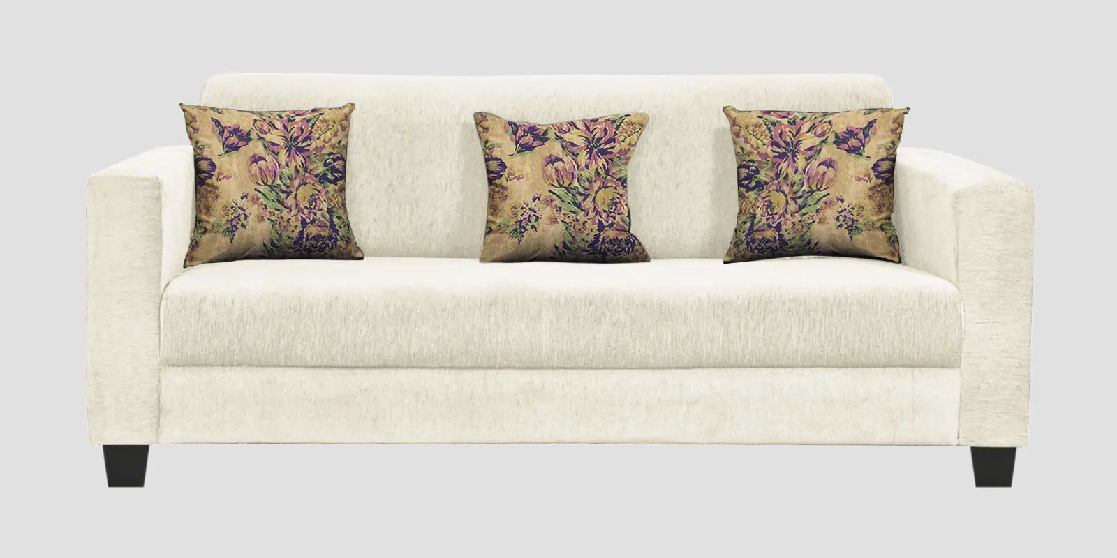 Lipu Fabric 3 Seater Sofa In Ivory Cream Colour Febonic Living