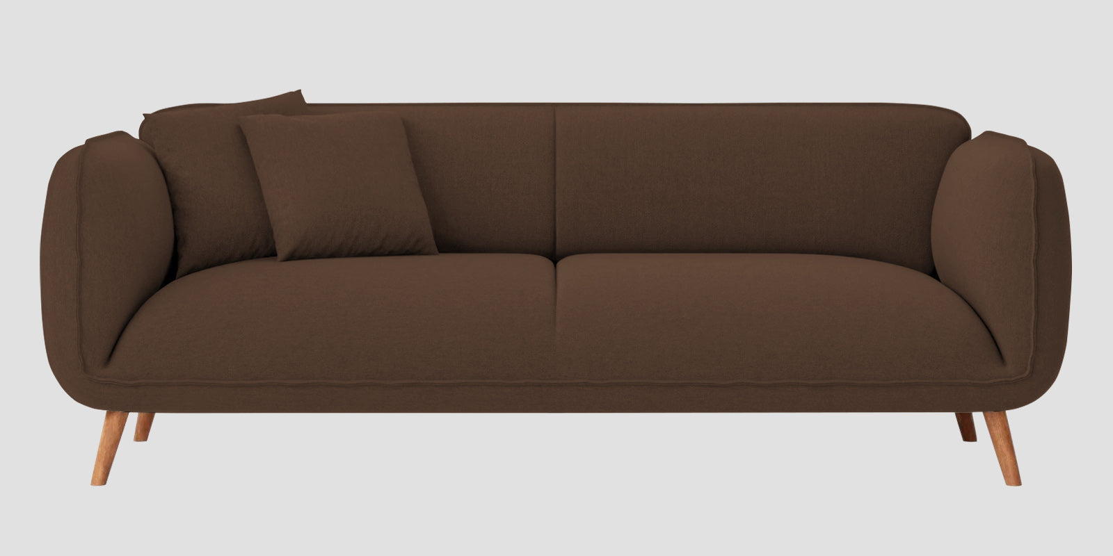 Zia Fabric 3 Seater Sofa In Ash Brown Colour