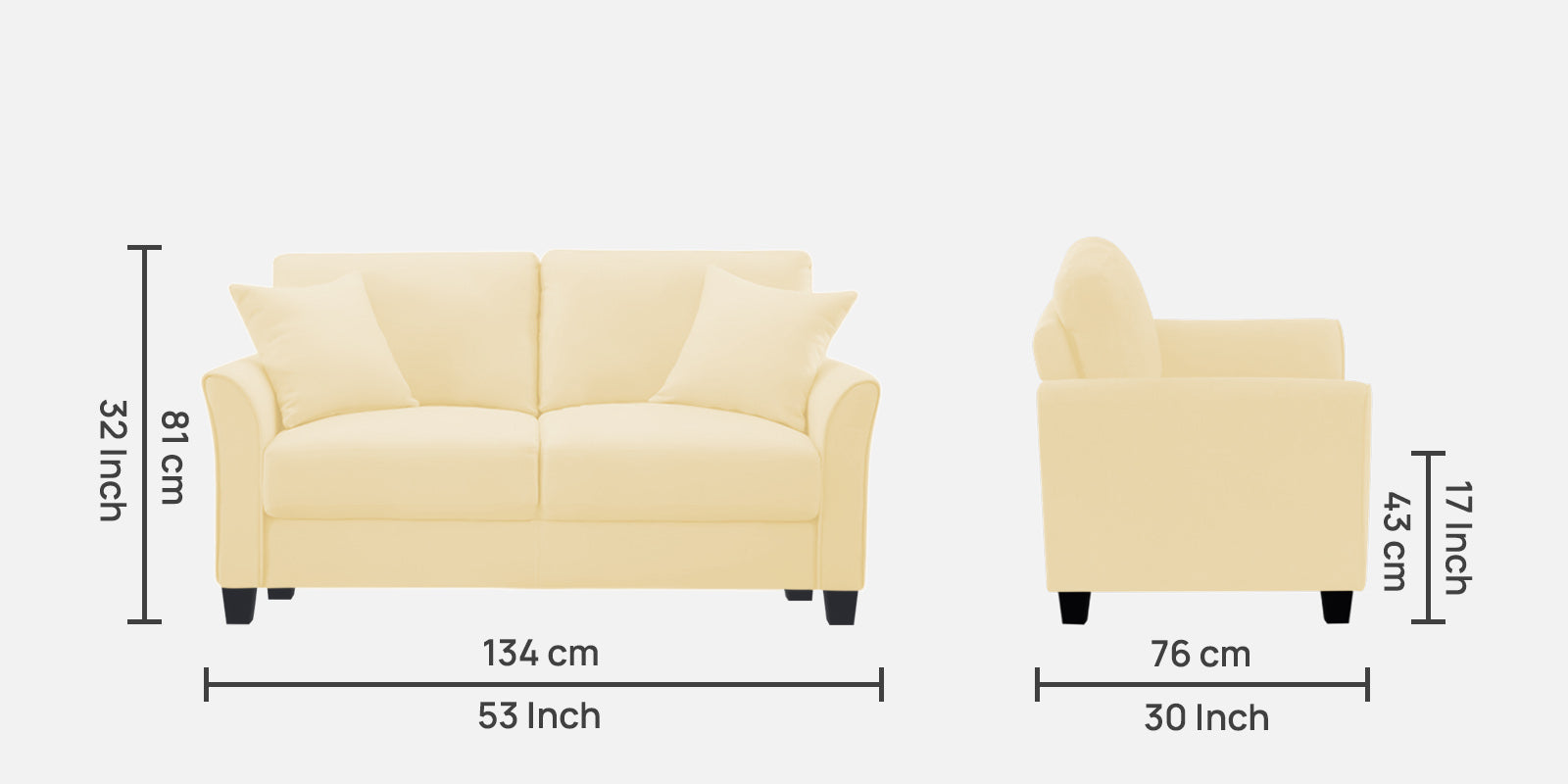 Daroo Velvet 2 Seater Sofa In Sandy Beige Colour - Febonic Living