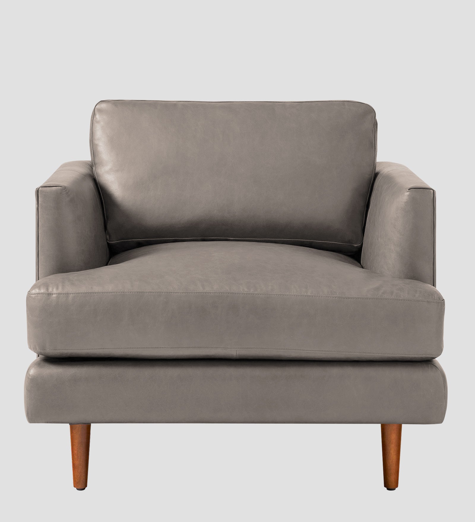 Sterio Leatherette 1 Seater Sofa In Steel Grey Colour - Febonic Living