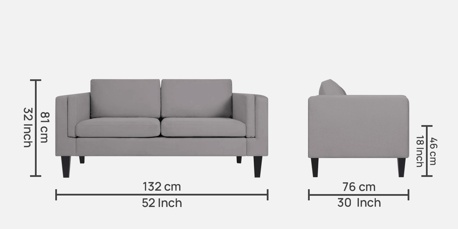 Jasper Velvet 2 Seater Sofa In Concrete grey Colour - Febonic Living