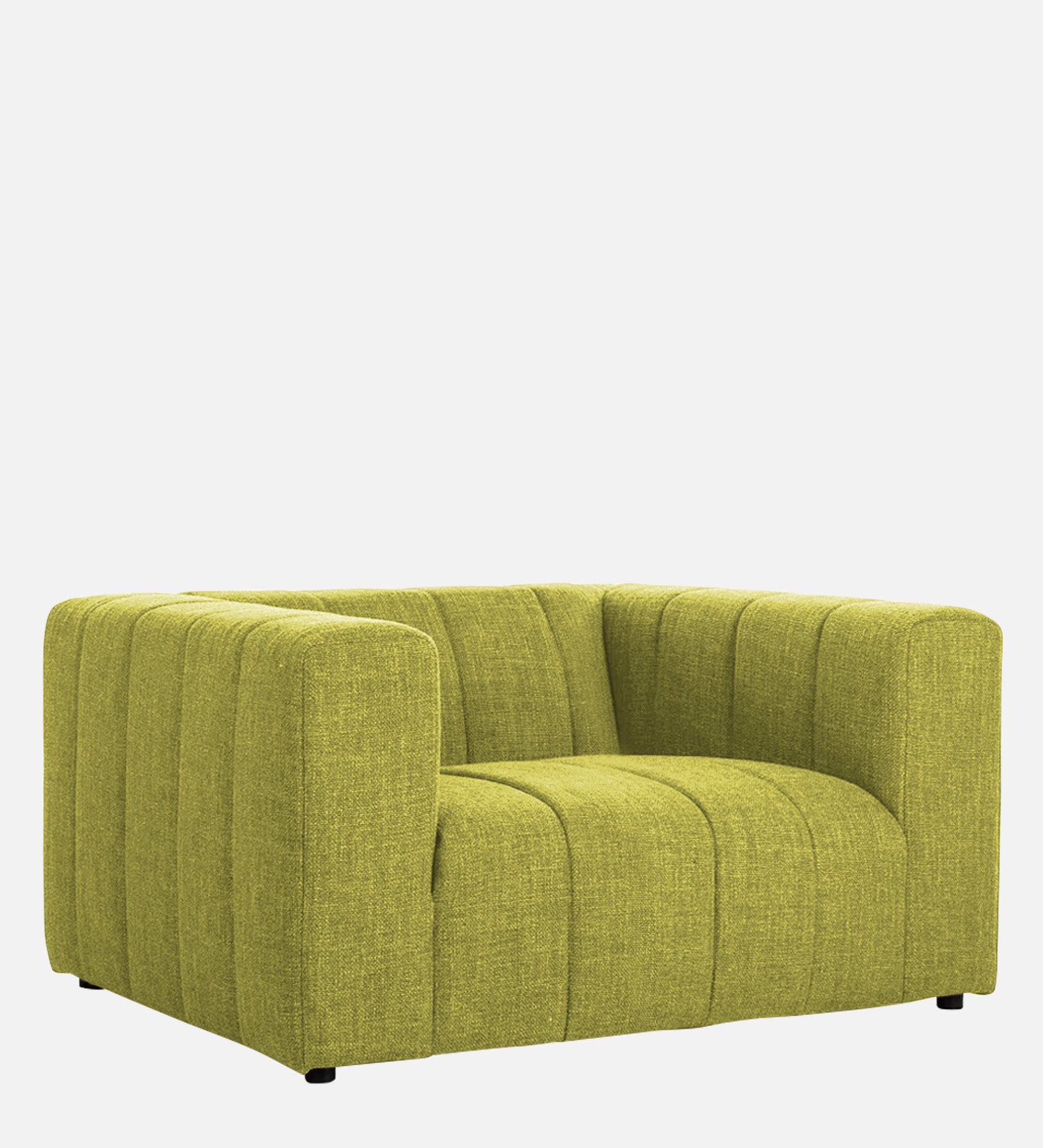 Lara Fabric 1 Seater Sofa In Parrot Green Colour - Febonic Living