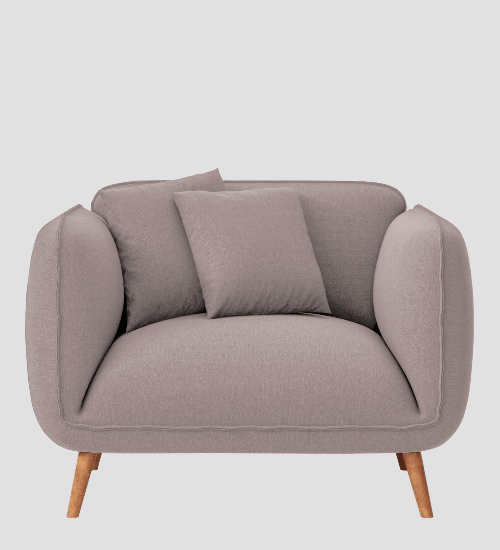 Zia Fabric 1 Seater Sofa In Almond Beige Colour - Febonic Living