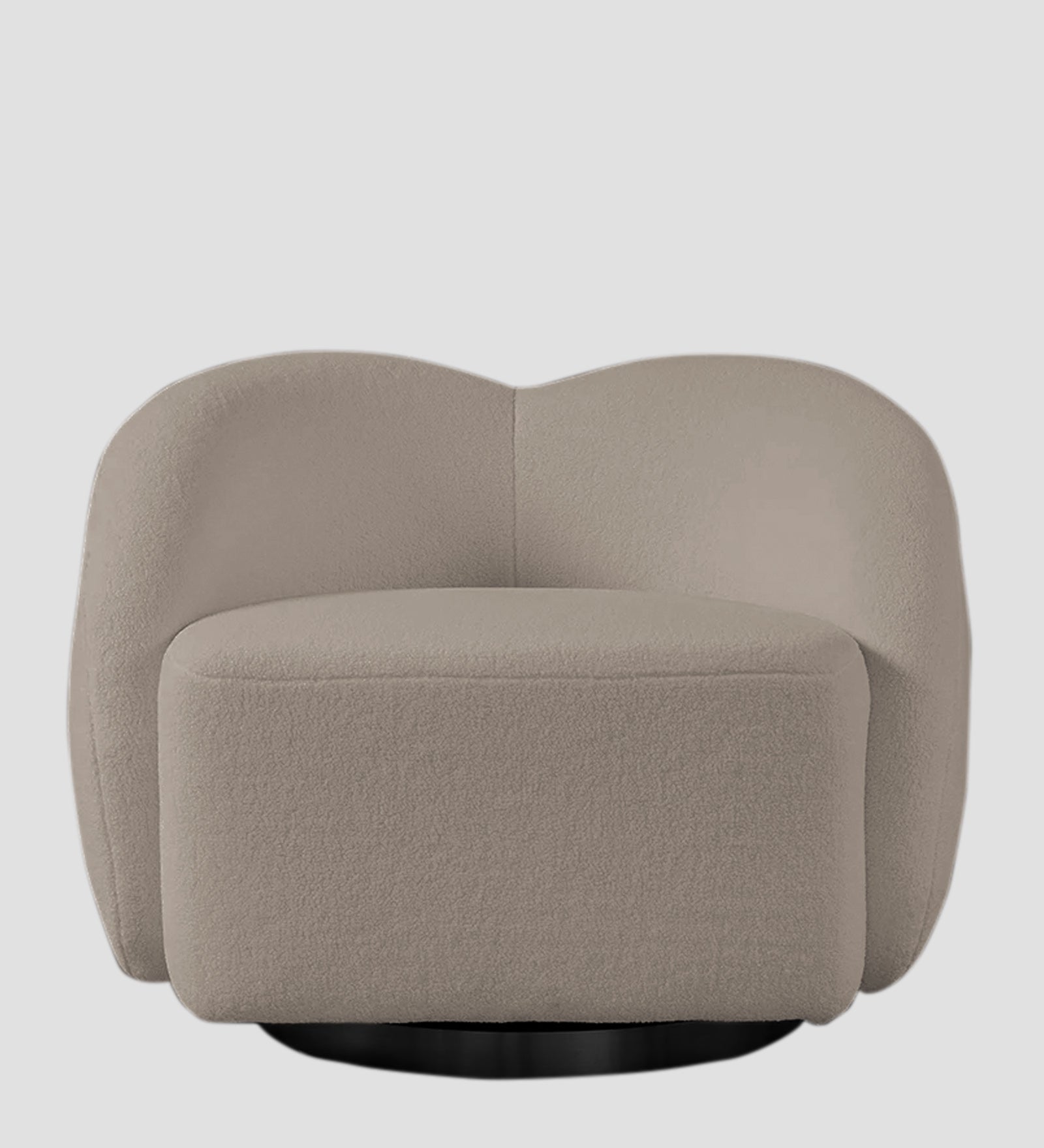 Miles Boucle Fabric Swivel Chair in Macy Grey Colour