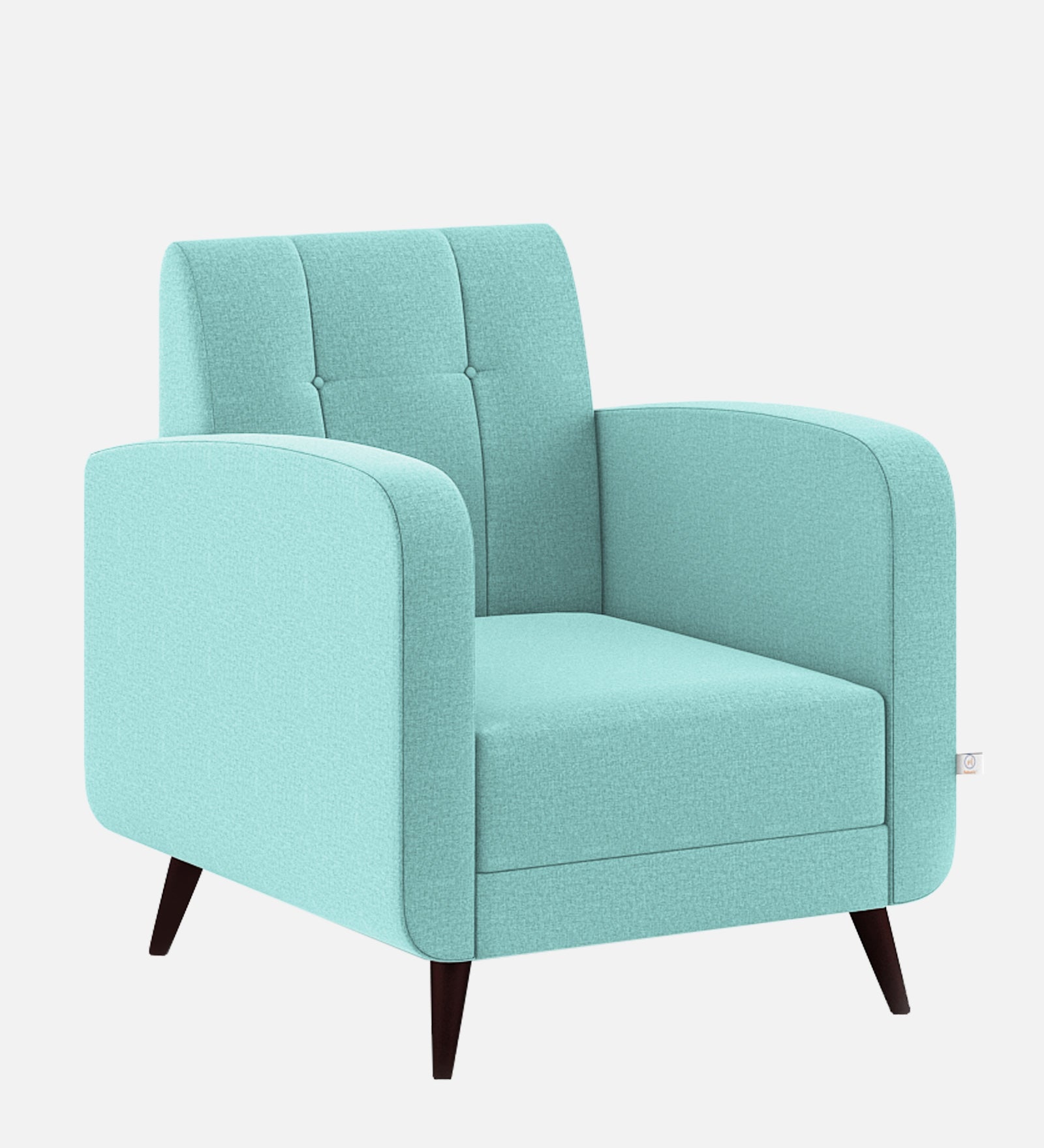 Wiki Velvet 1 Seater Sofa In Barmunda Aqua Colour - Febonic Living