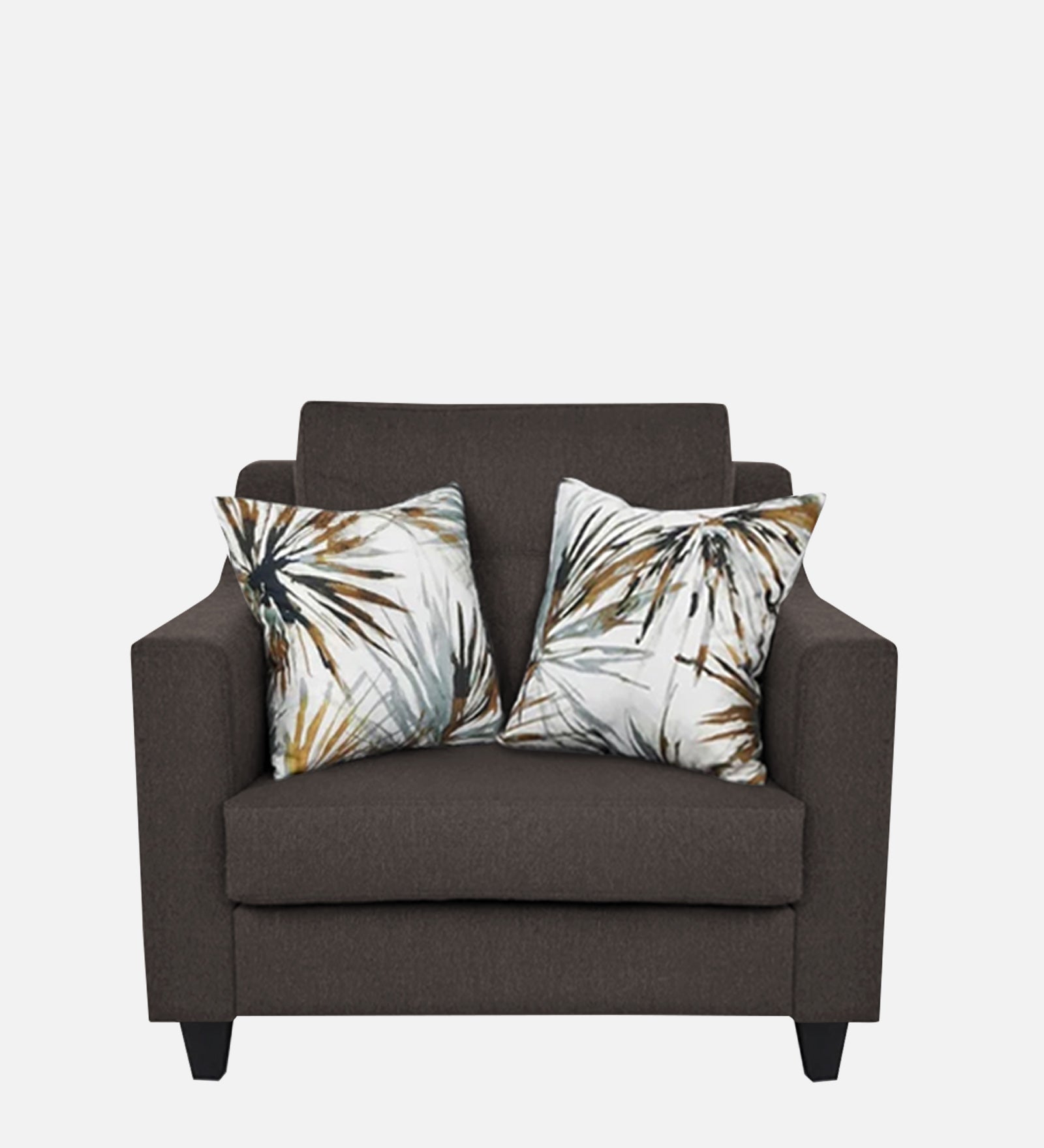 Welly Fabric 1 Seater Sofa In Caspa Brown Colour - Febonic Living