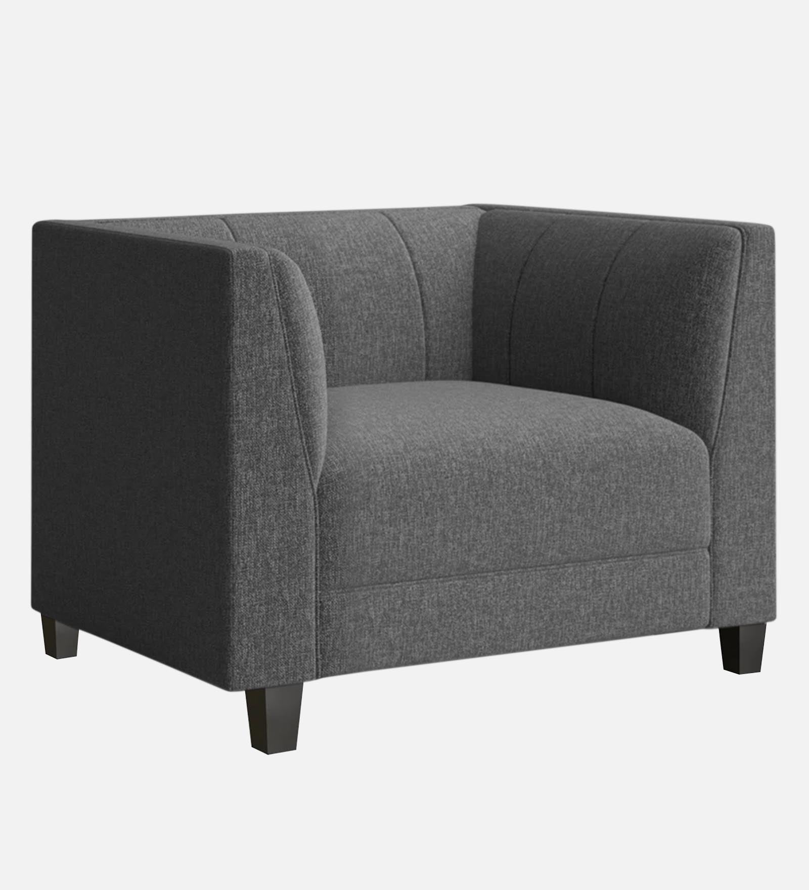 Chastin Fabric 1 Seater Sofa In Charcoal Grey Colour - Febonic Living