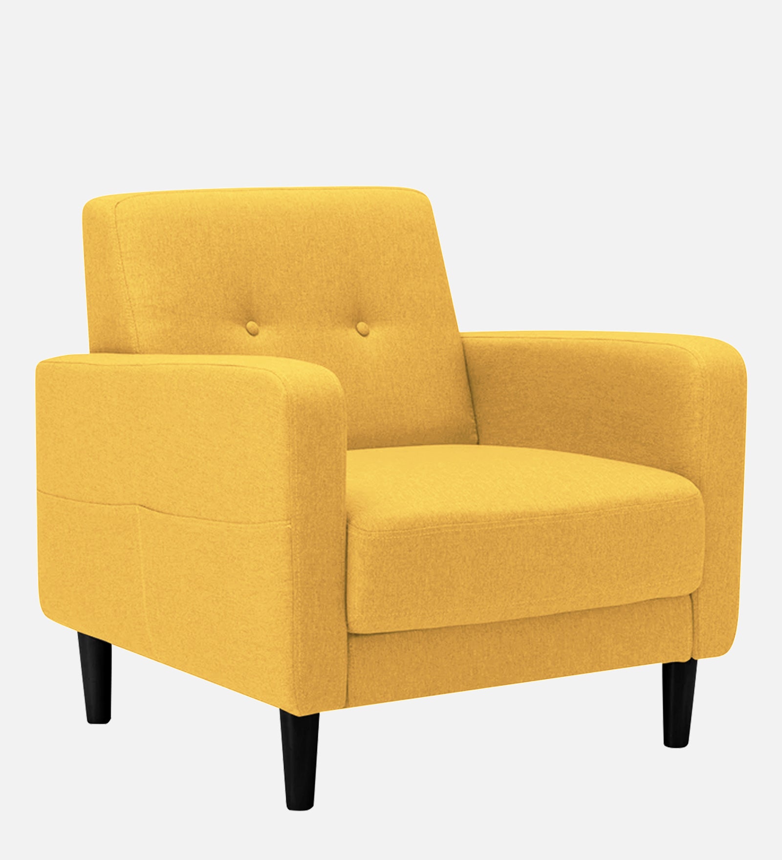 Marq Fabric 1 Seater Sofa In Bold Yellow Colour - Febonic Living
