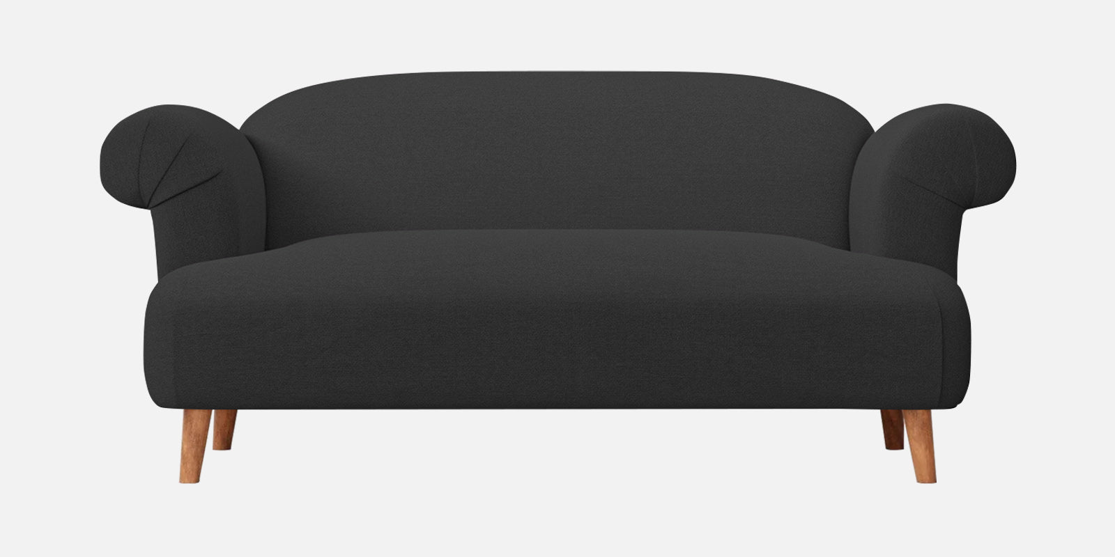 Barber Fabric 2 Seater Sofa In Bitter Black Colour - Febonic Living