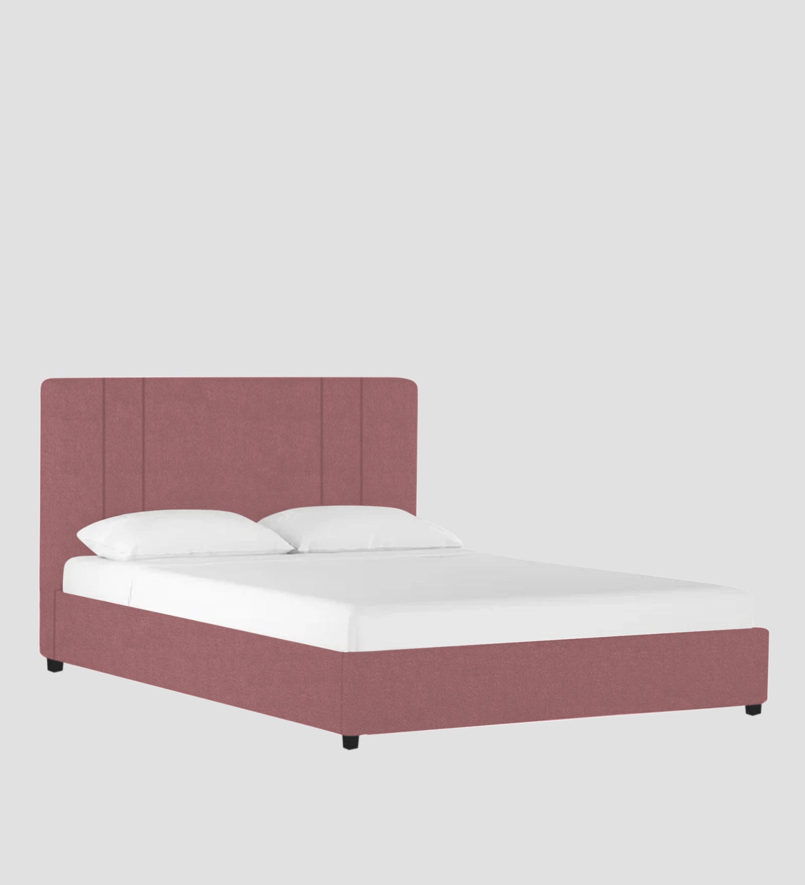 Asyra Velvet Queen Bed in Rose Pink Colour With Box Storage - Febonic Living