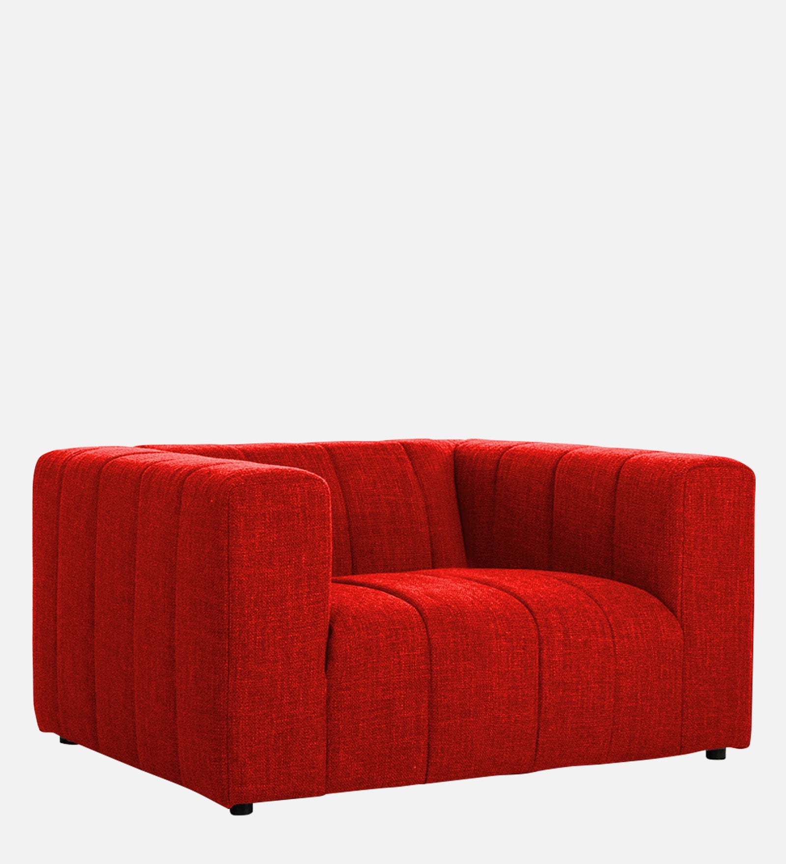 Lara Fabric 1 Seater Sofa In Ruby Red Colour - Febonic Living