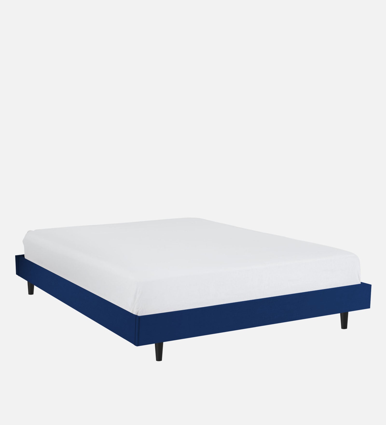 Basi Fabric Queen Size Bed In Royal Blue Colour - Febonic Living