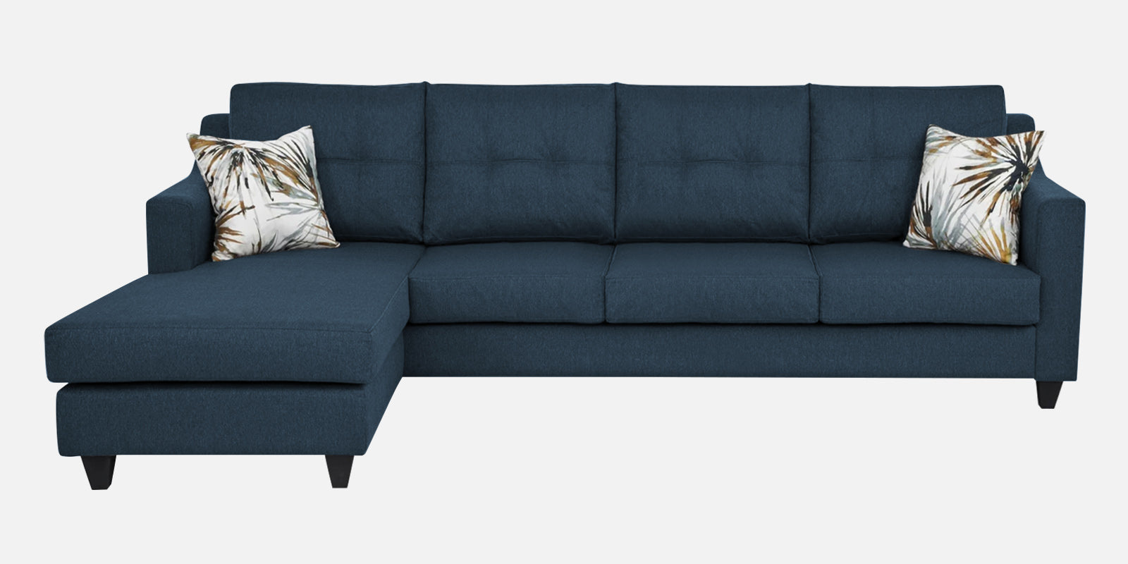 Welly Fabric RHS Sectional Sofa (3+Lounger) In Light Blue Colour - Febonic Living