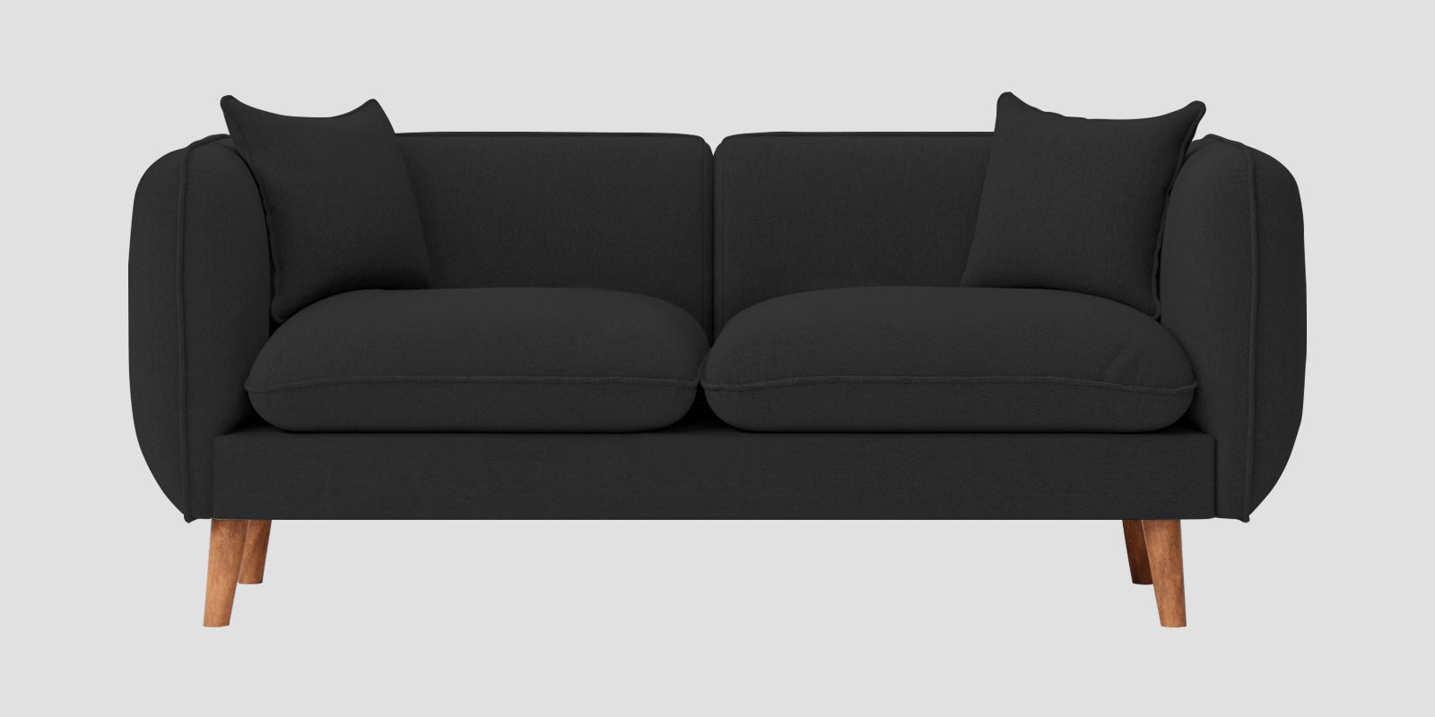 Reva Fabric 2 Seater Sofa In Bitter Black Colour - Febonic Living