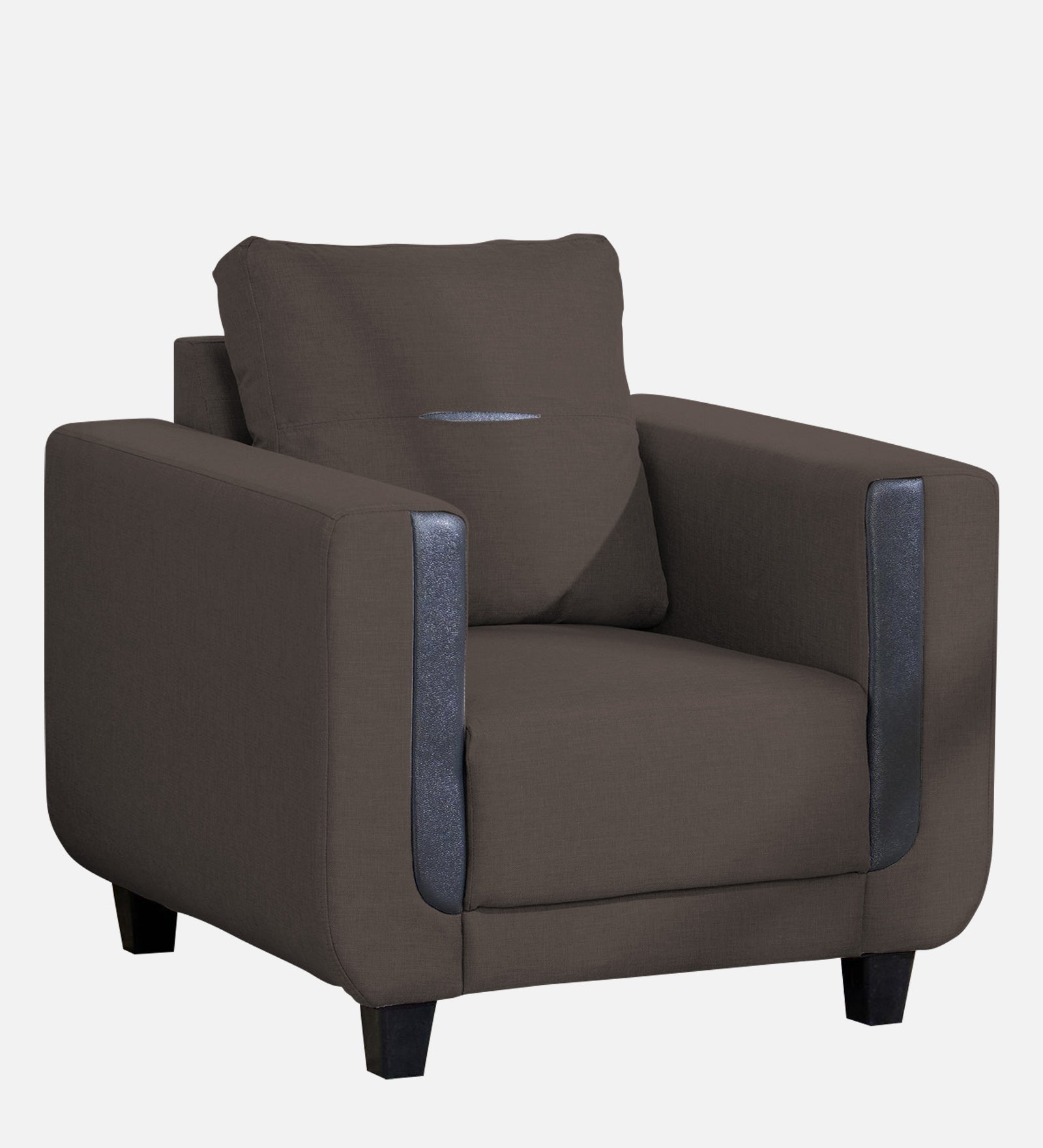 Perry Fabric 1 Seater Sofa In Caspa Brown Colour - Febonic Living
