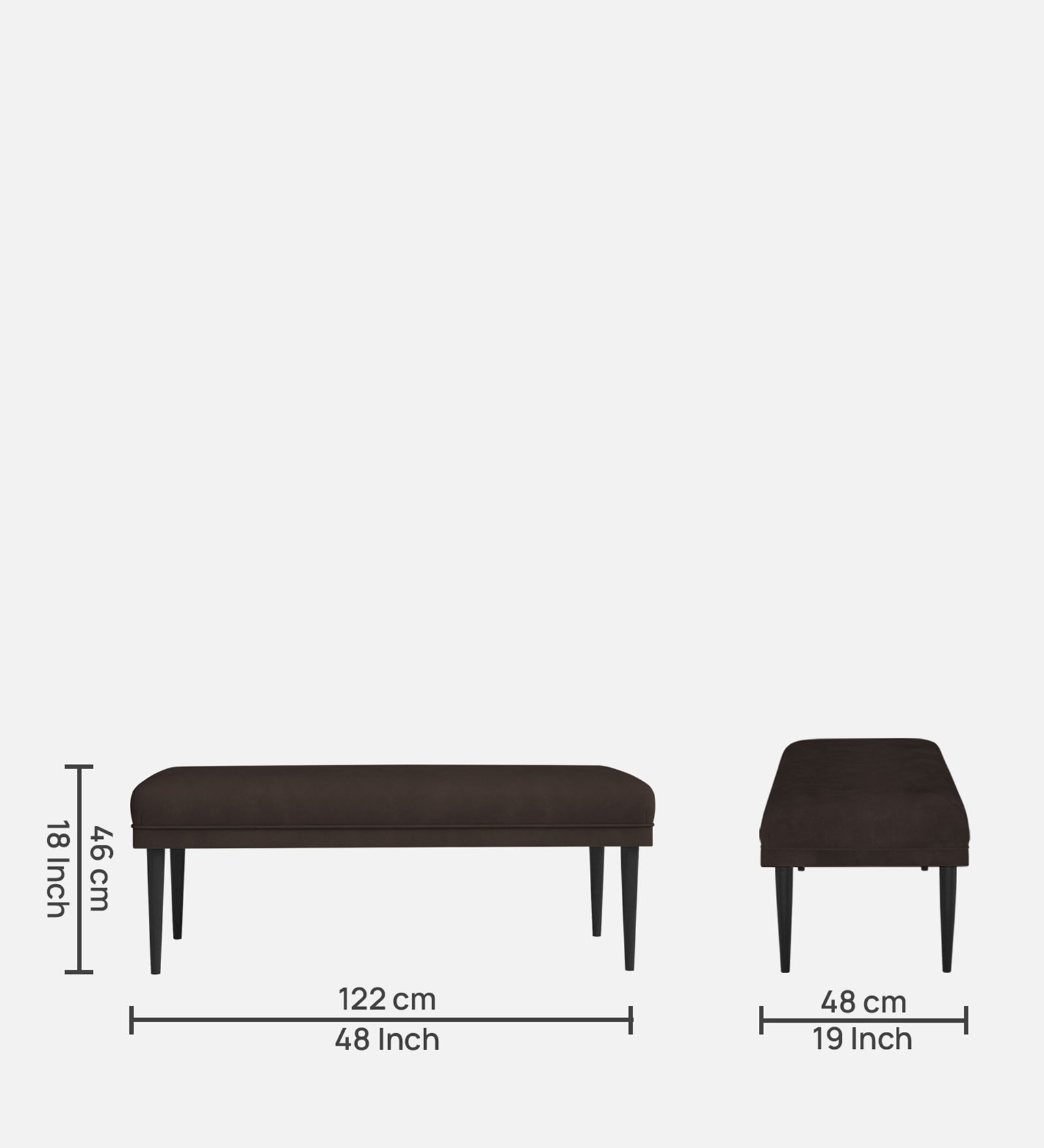 Summer Fabric Bench In Coco Brown Colour - Febonic Living