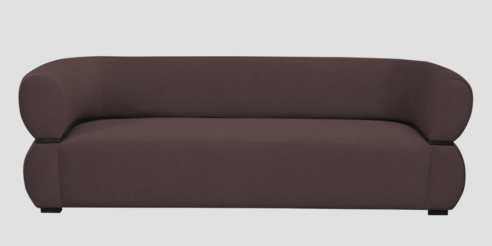 Kula Velvet 3 Seater Sofa In Mocha Brown Colour - Febonic Living