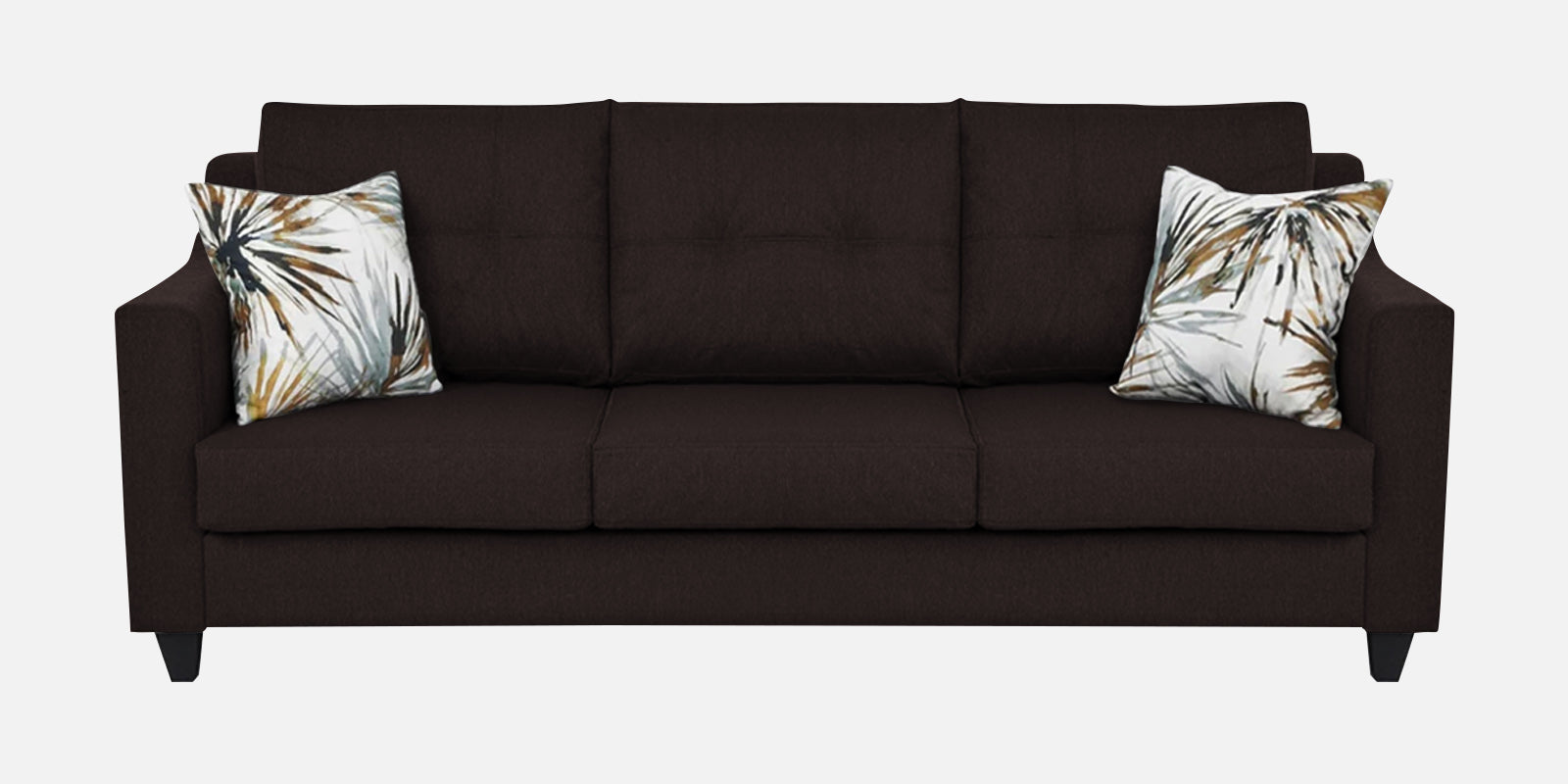 Welly Fabric 3 Seater Sofa In Dark Brown Colour - Febonic Living