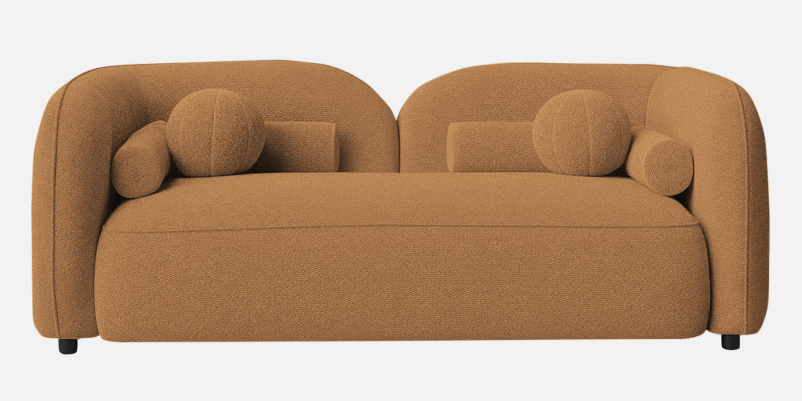 Corny Boucle Fabric 2 Seater Sofa In Daisy Yellow Colour - Febonic Living