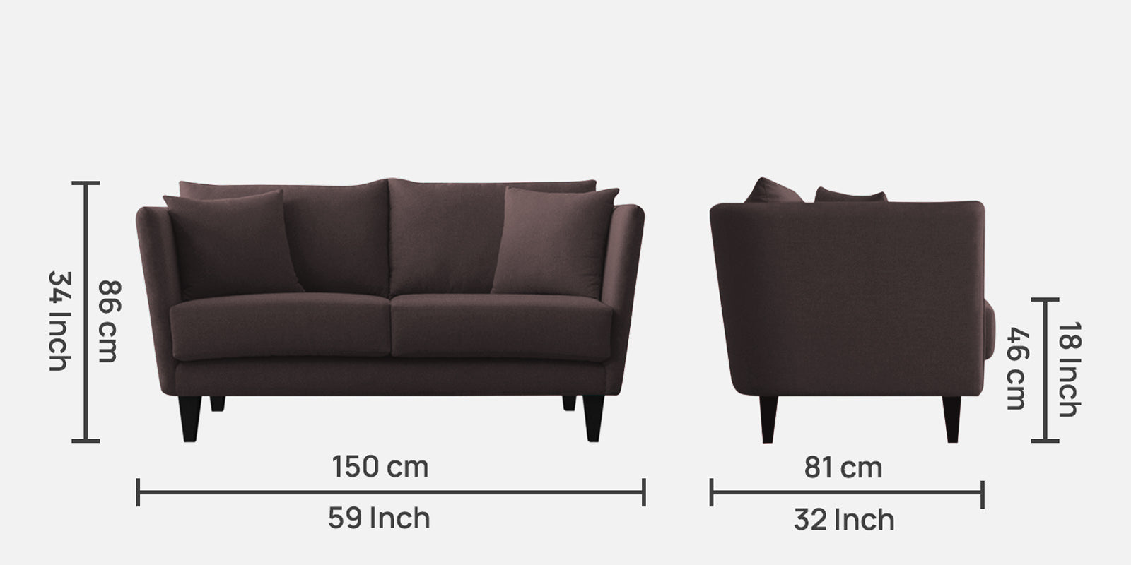 Norway Velvet 2 Seater Sofa In Mocha Brown Colour - Febonic Living
