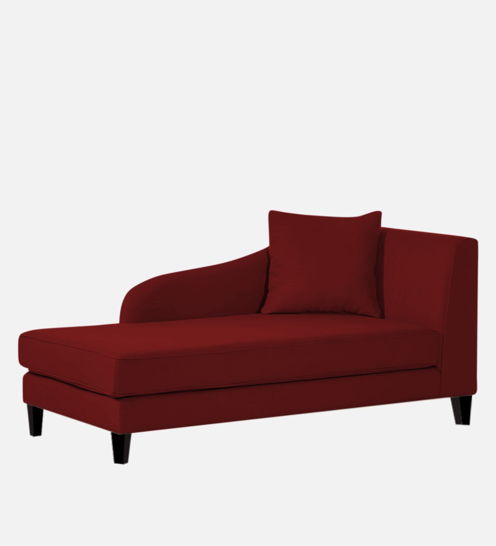 Louis Fabric LHS Chaise Lounger In Blood Maroon Colour - Febonic Living