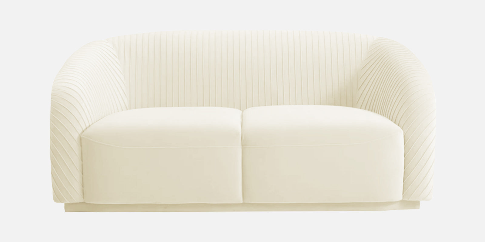 Yara Velvet Fabric 2 Seater Sofa In Warm White Colour - Febonic Living