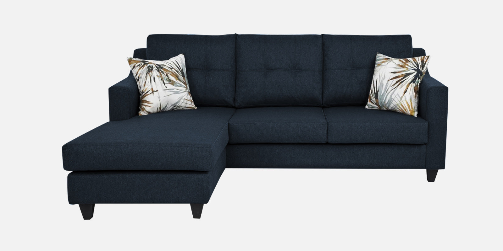 Welly Fabric RHS Sectional Sofa (2+Lounger) In Denim Blue Colour - Febonic Living