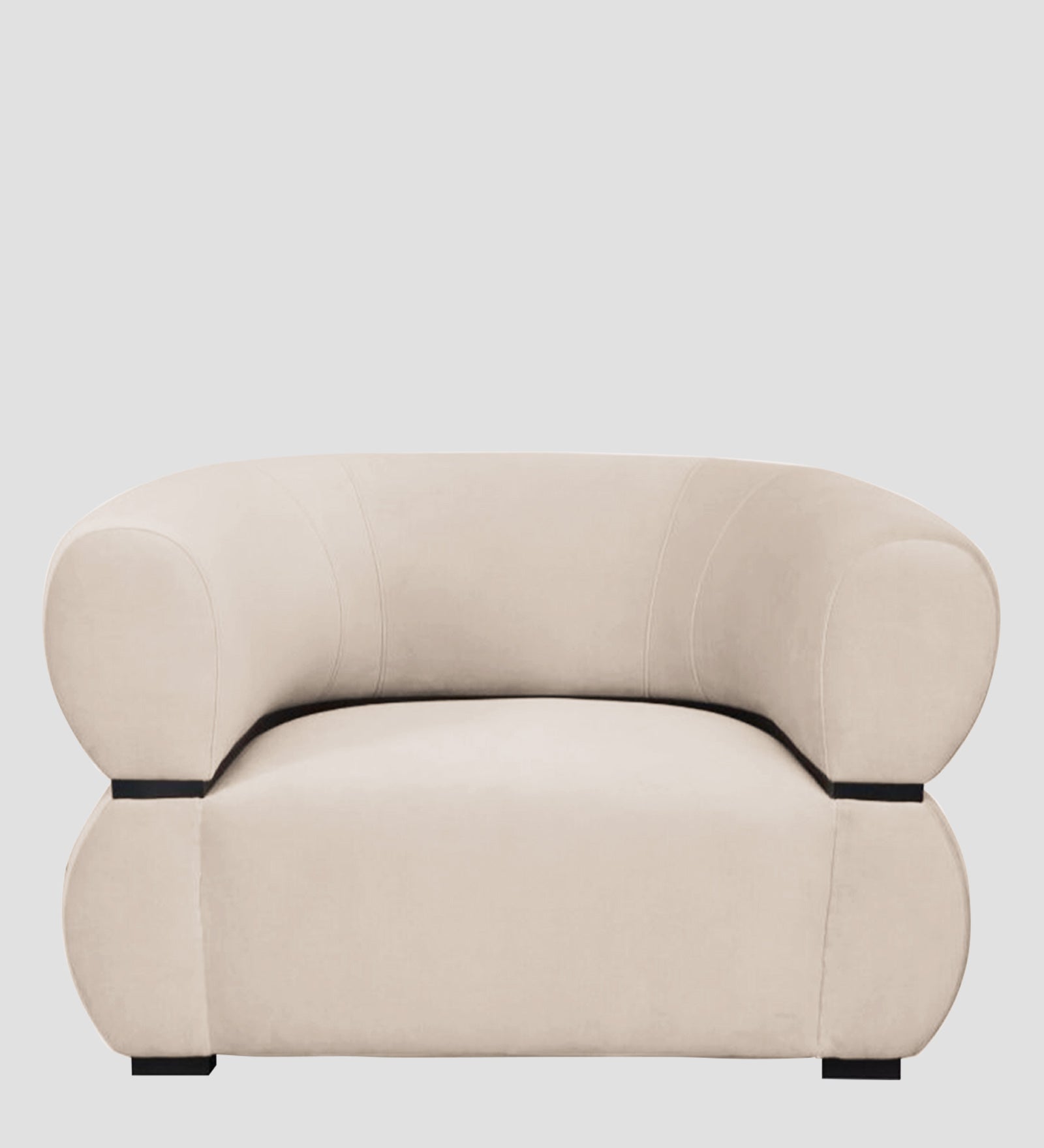 Kula Velvet 1 Seater Sofa In Camel Beige Colour - Febonic Living