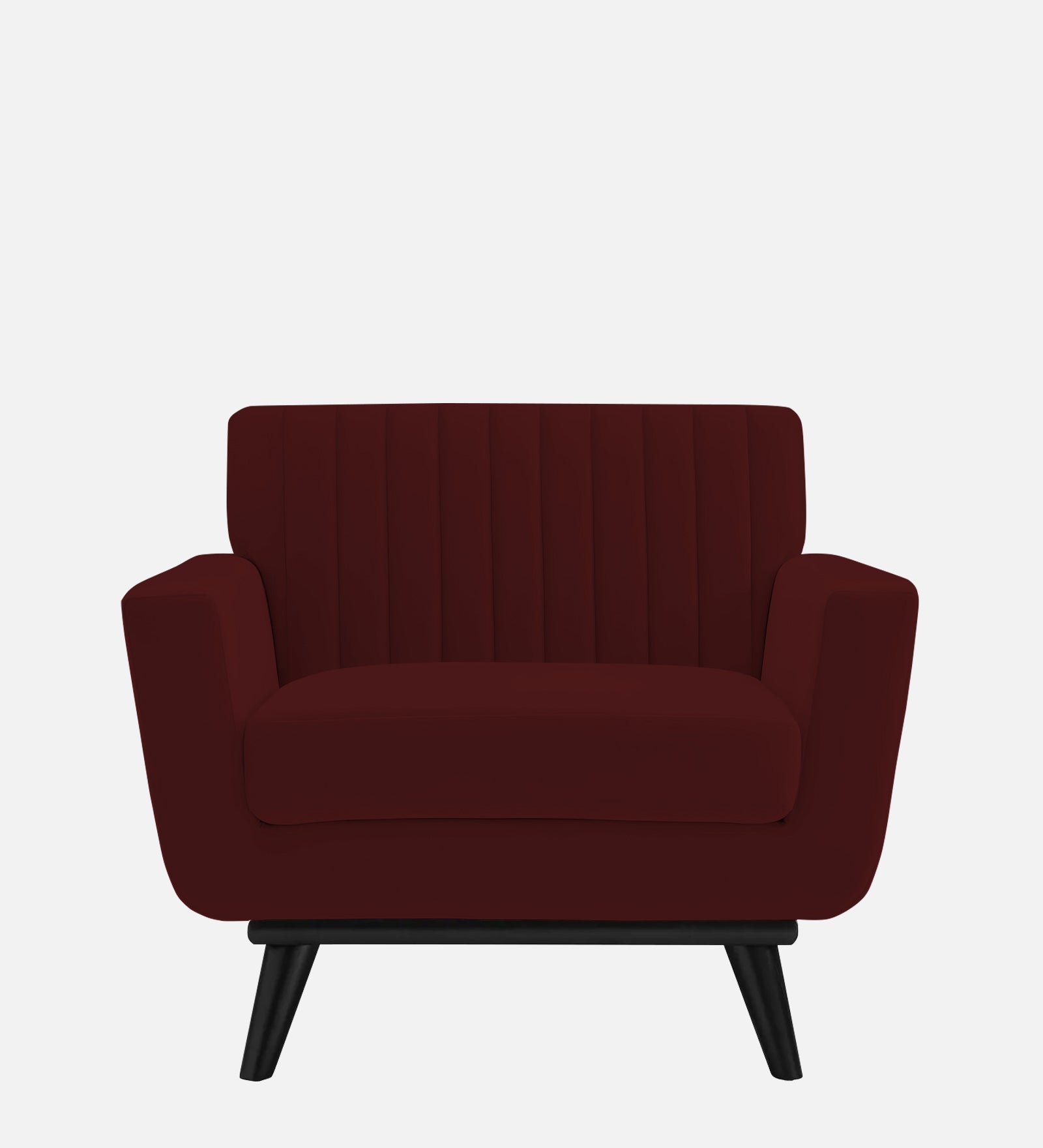 Tucker Velvet 1 Seater Sofa In Blood Maroon Colour - Febonic Living