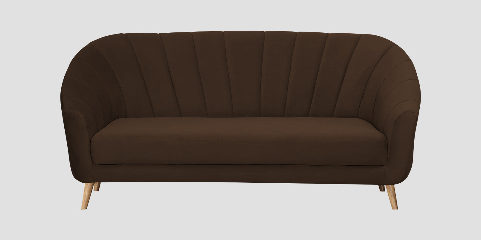 Kaylee Velvet 3 Seater Sofa In Chocolate Brown Colour - Febonic Living