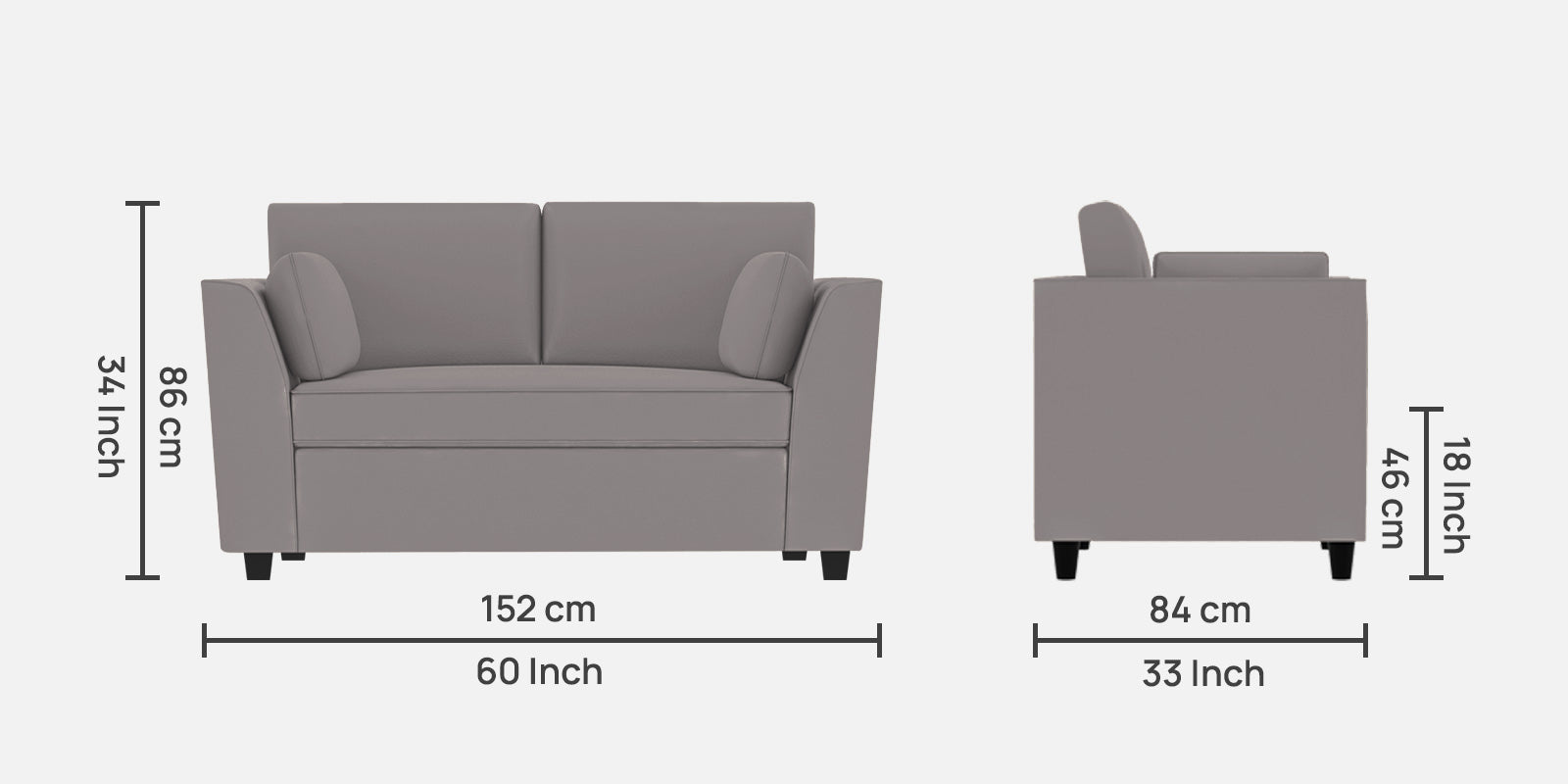 Bristo Velvet 2 Seater Sofa In Pearl Grey Colour - Febonic Living
