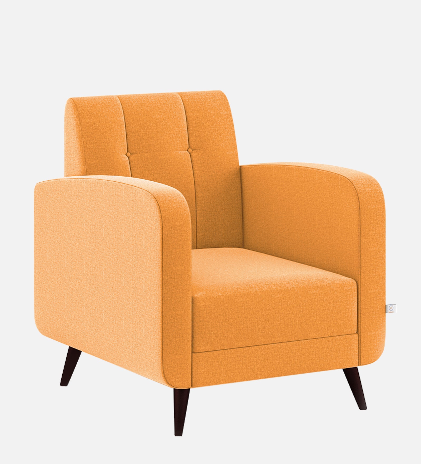 Wiki Velvet 1 Seater Sofa In Tangerine Orange Colour - Febonic Living
