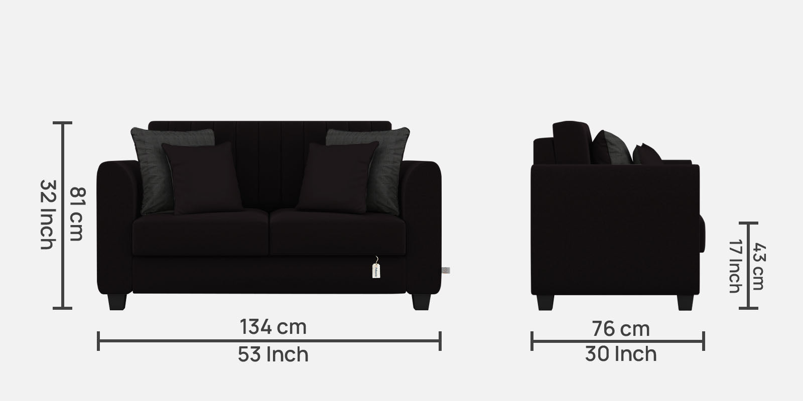 Cosmic Fabric 2 Seater Sofa In Cara Brown Colour - Febonic Living